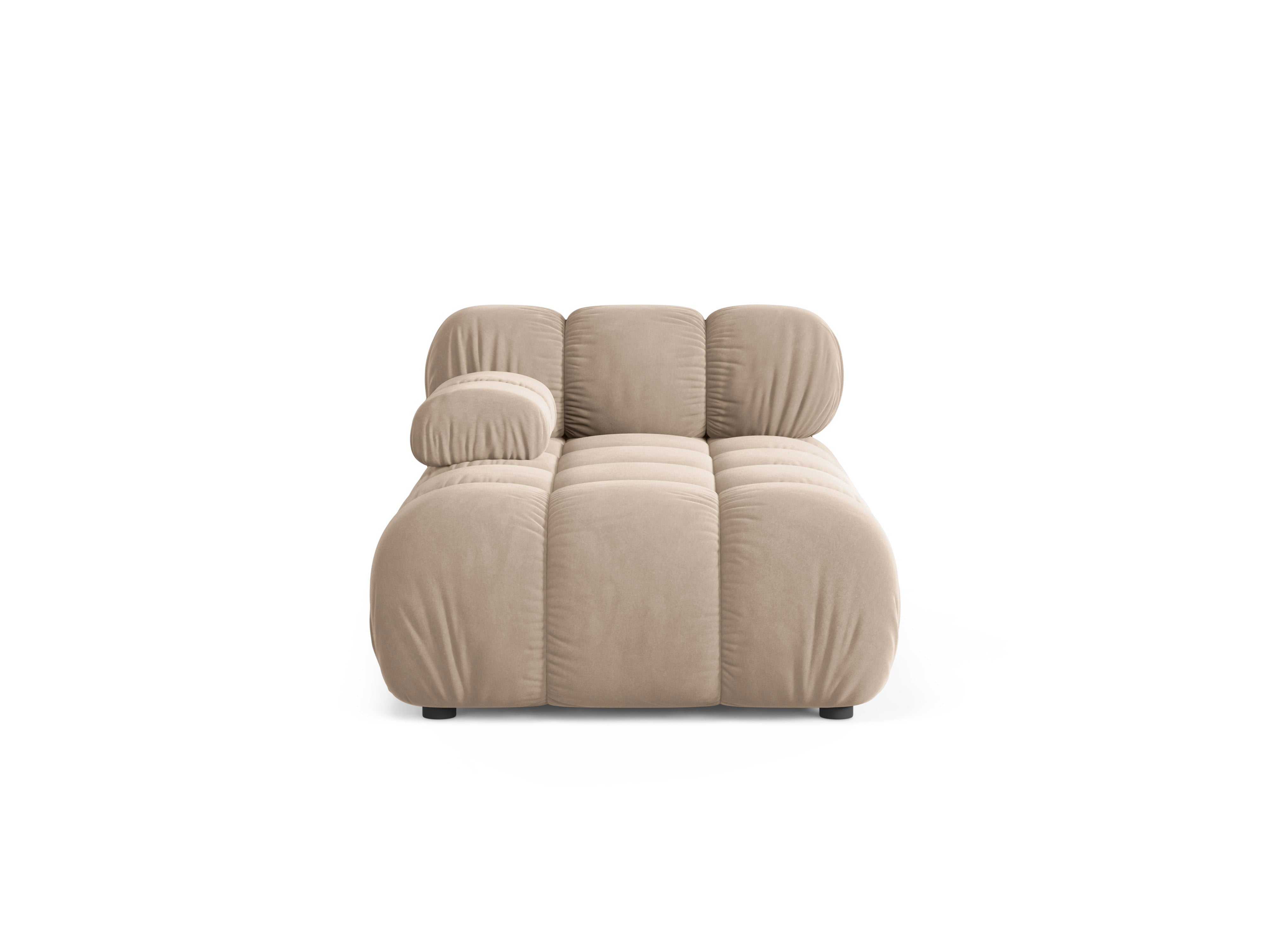 Linksseitiger Sessel BELLIS aus beigem Velours