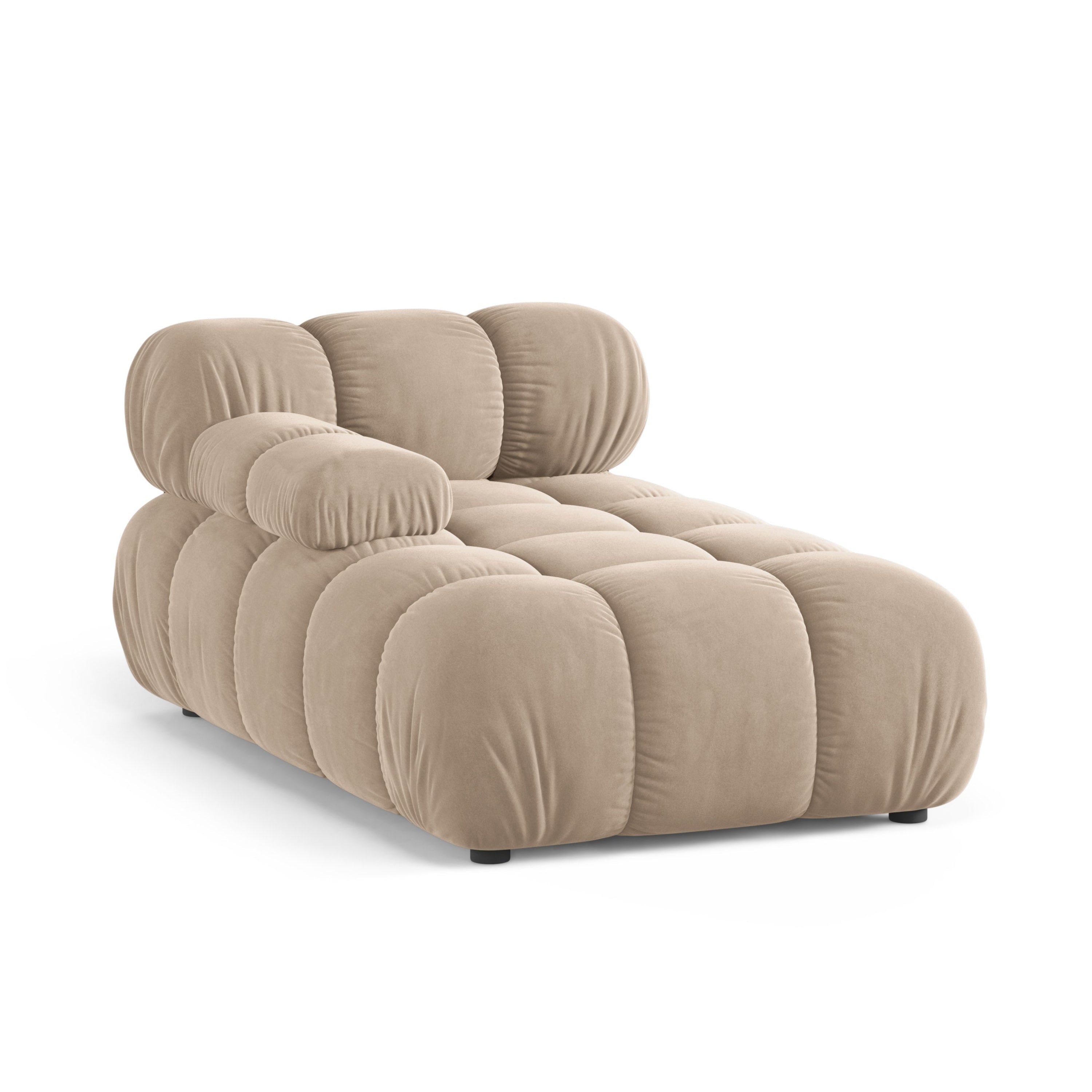 Linksseitiger Sessel BELLIS aus beigem Velours