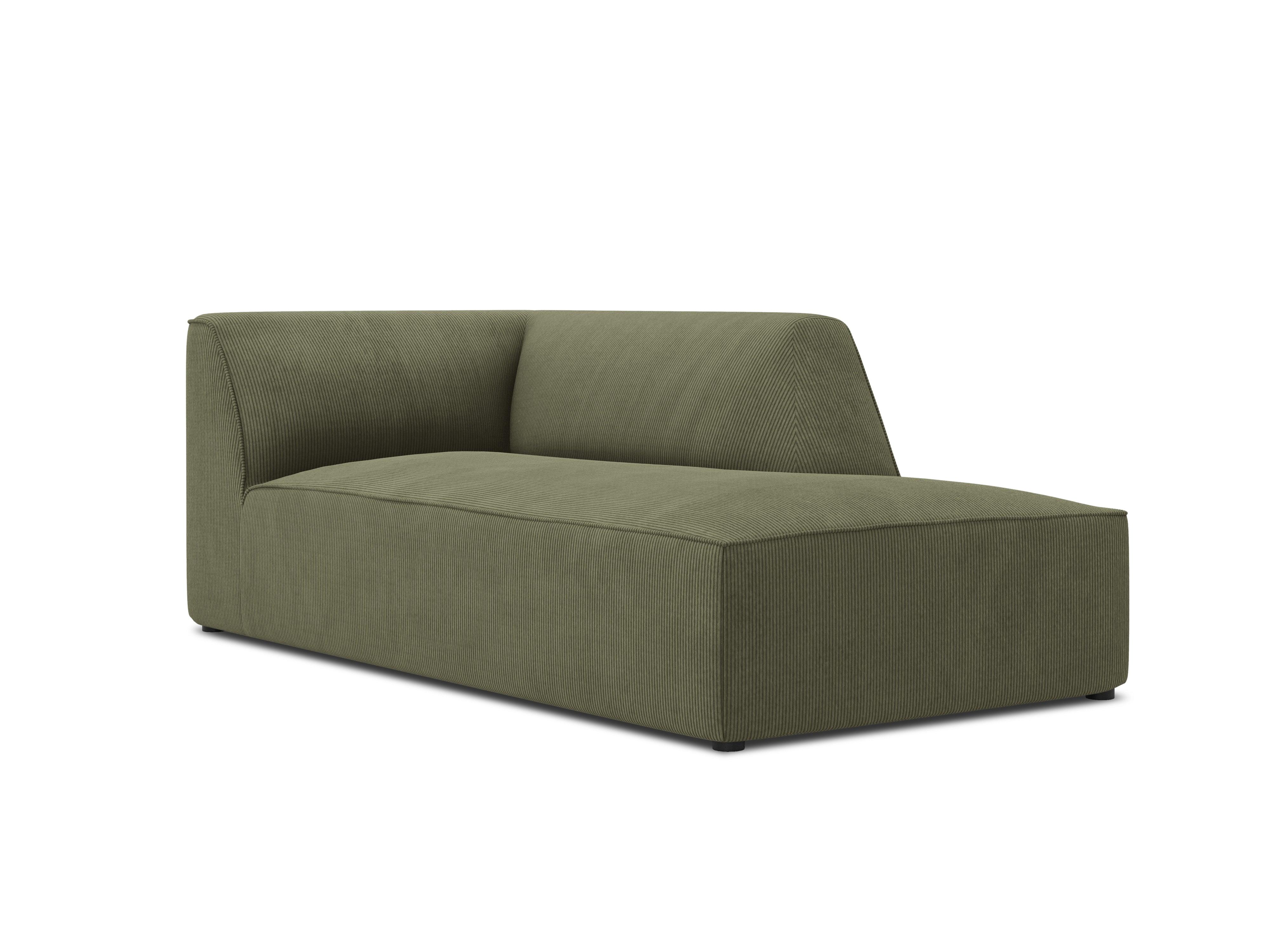 Szezlong sztruksowy prawostronny RUBY zielony Micadoni Eye on Design