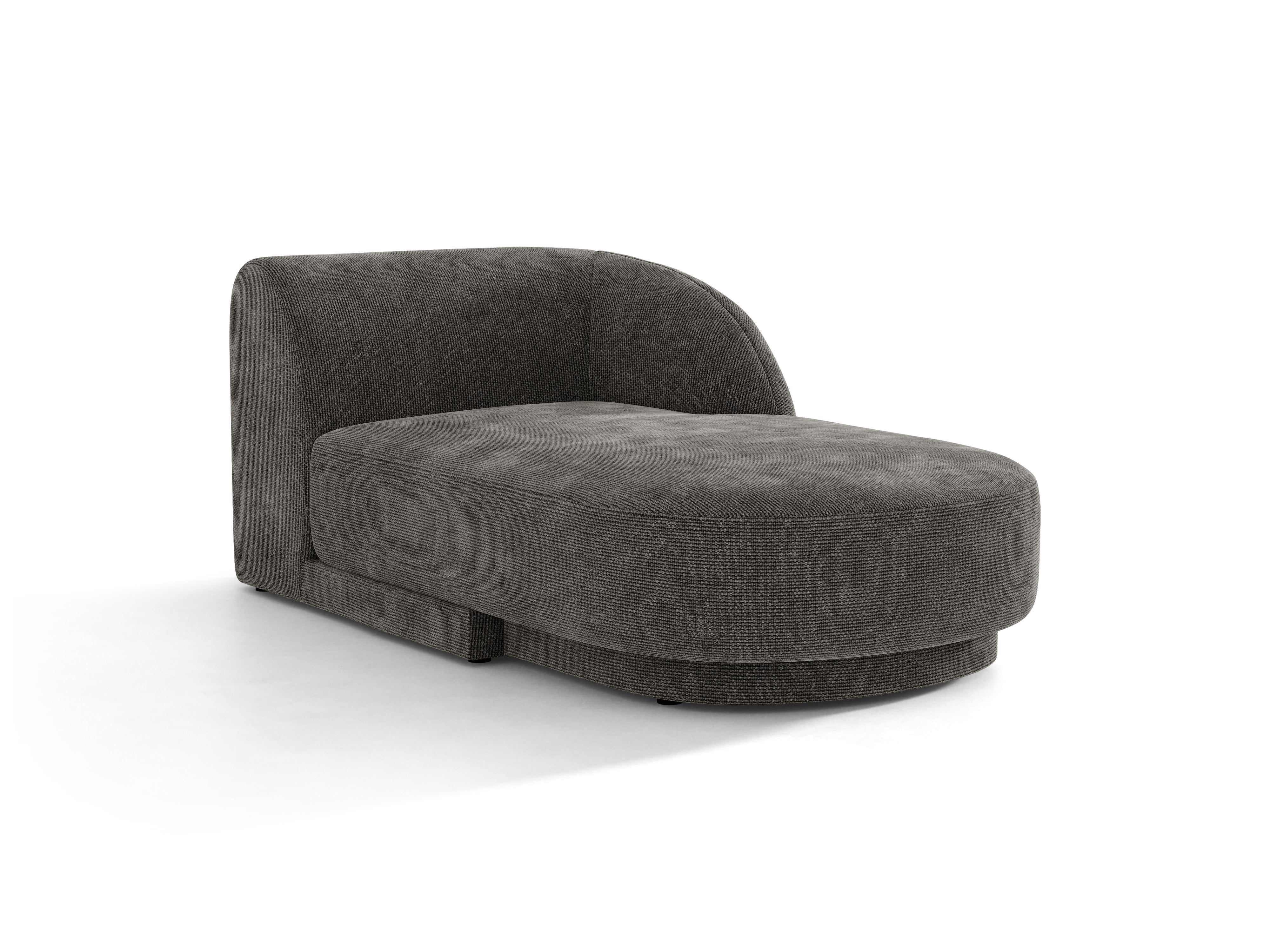 Rechtsseitiger Sessel MILEY graues samtweiches Chenille