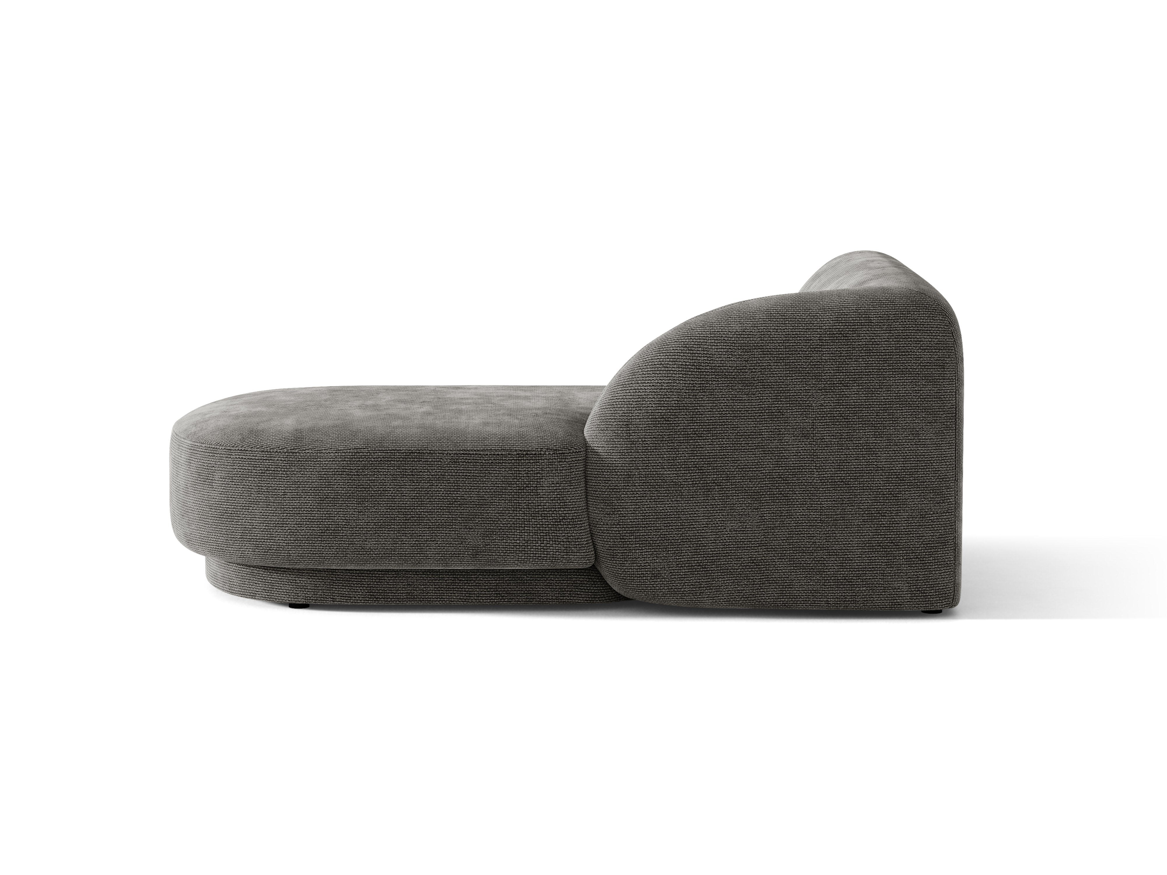 Rechtsseitiger Sessel MILEY graues samtweiches Chenille