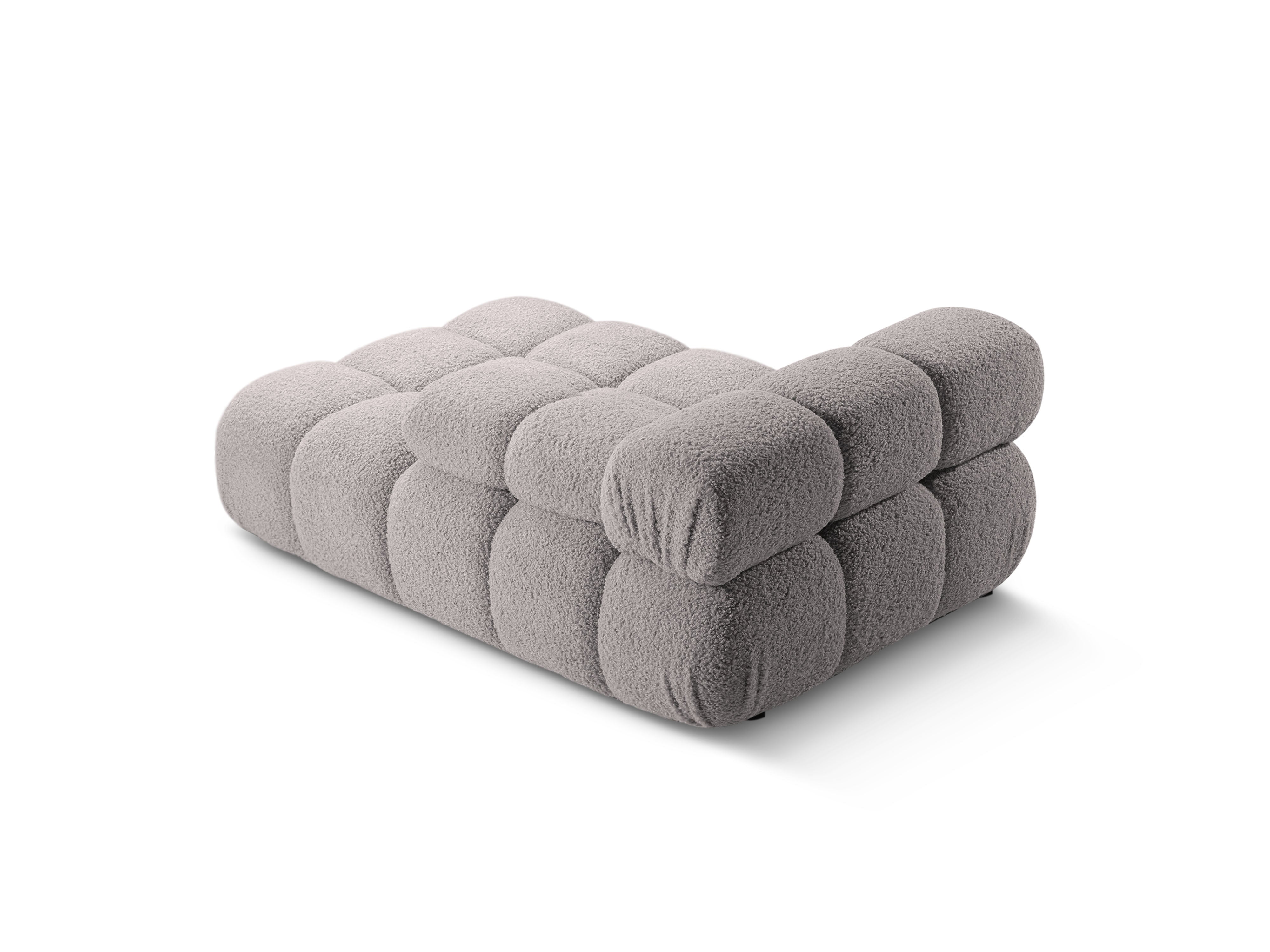Rechtsseitiger Sessel BELLIS aus grauem Boucle