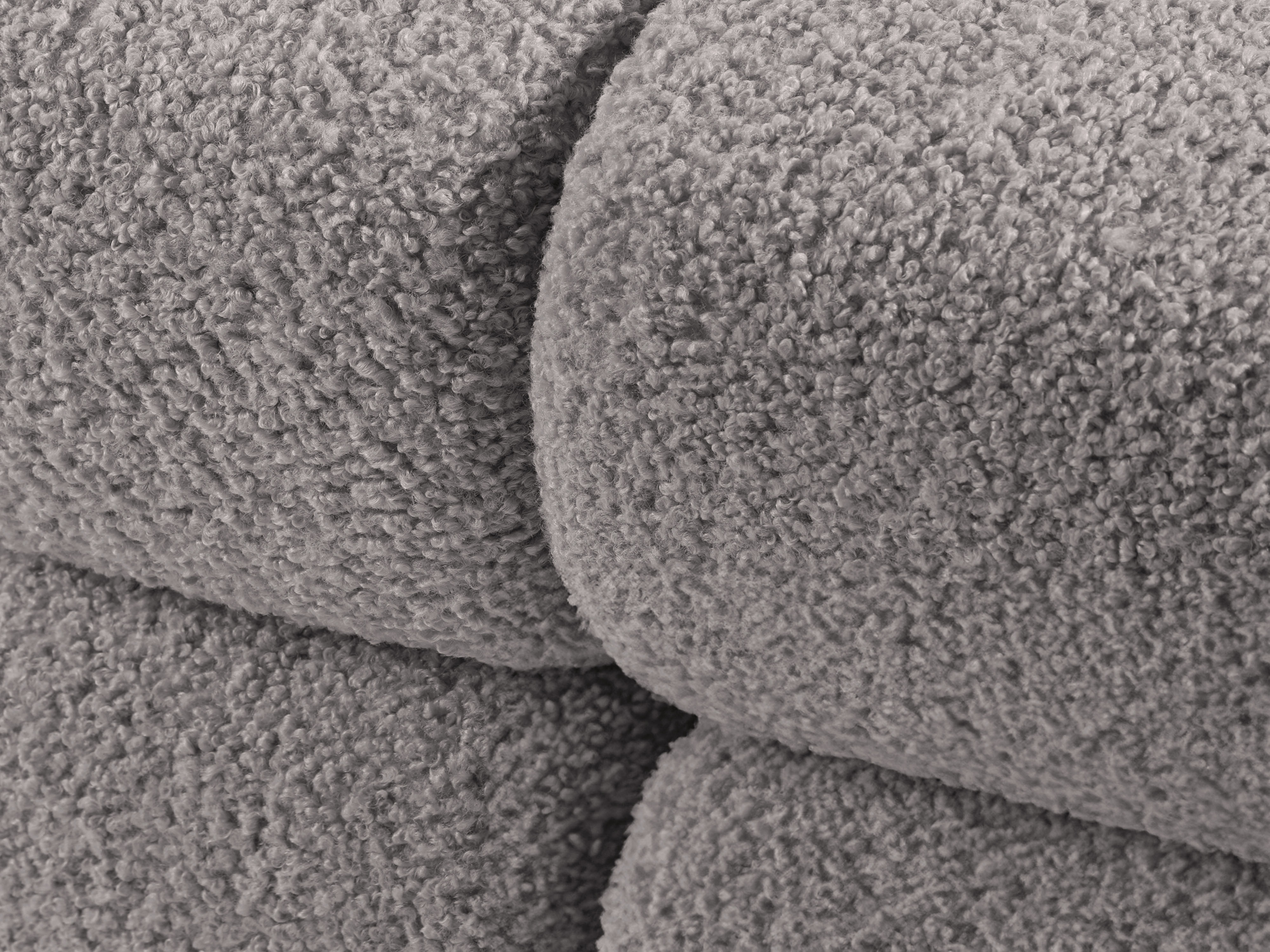 Rechtsseitiger Sessel BELLIS aus grauem Boucle