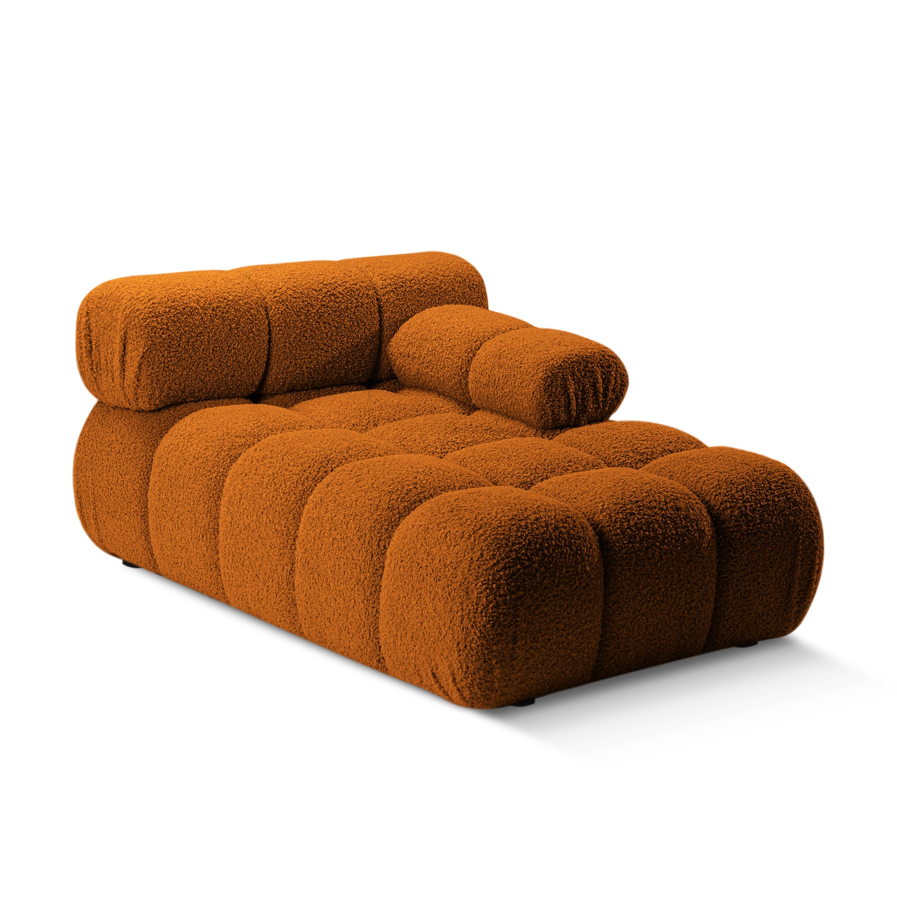 Rechtsseitiger Sessel BELLIS in ziegelrotem Boucle