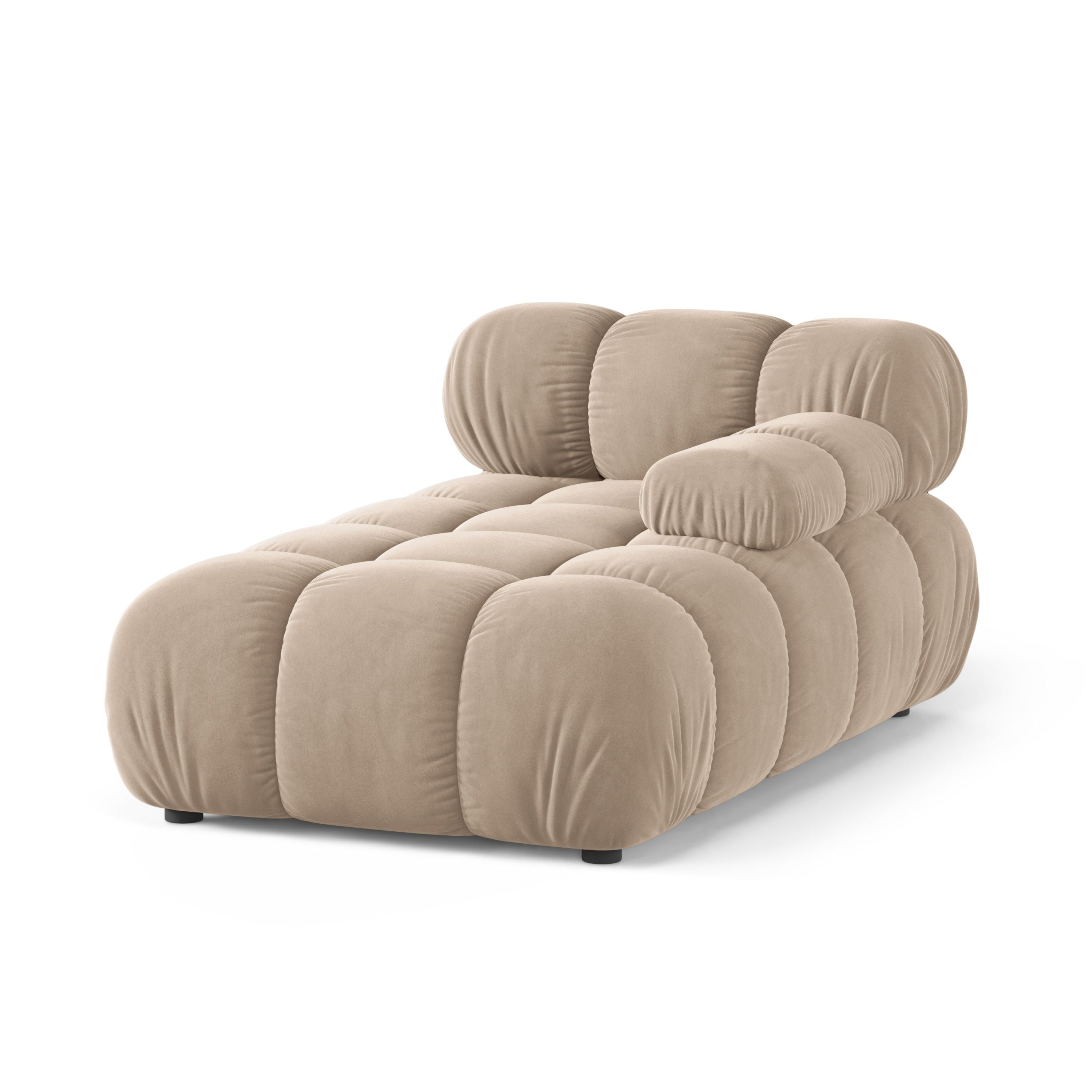 Rechtsseitiger Sessel BELLIS aus beigem Velours
