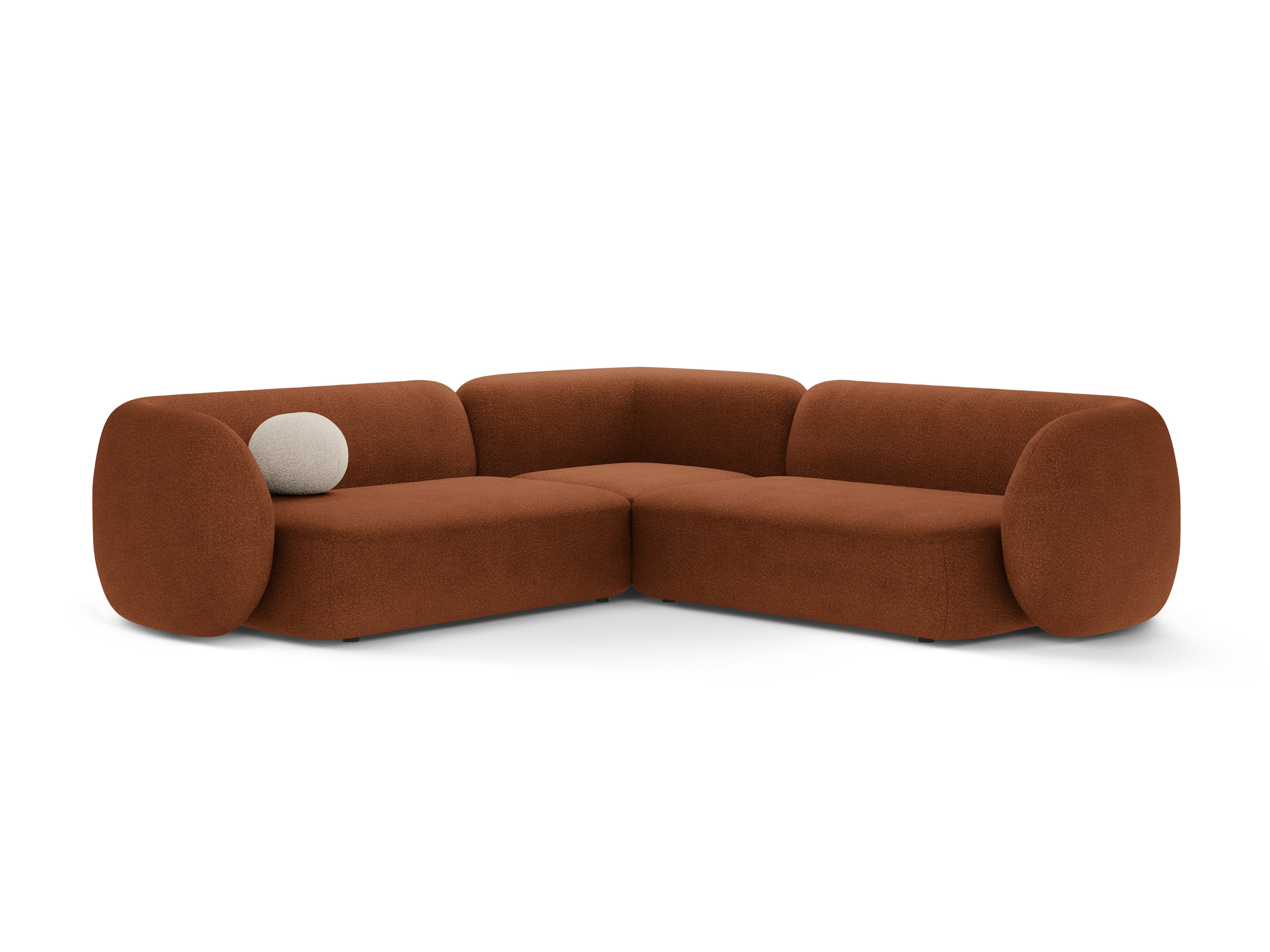 Symmetrical Corner Sofa KATE Terracotta Boucle