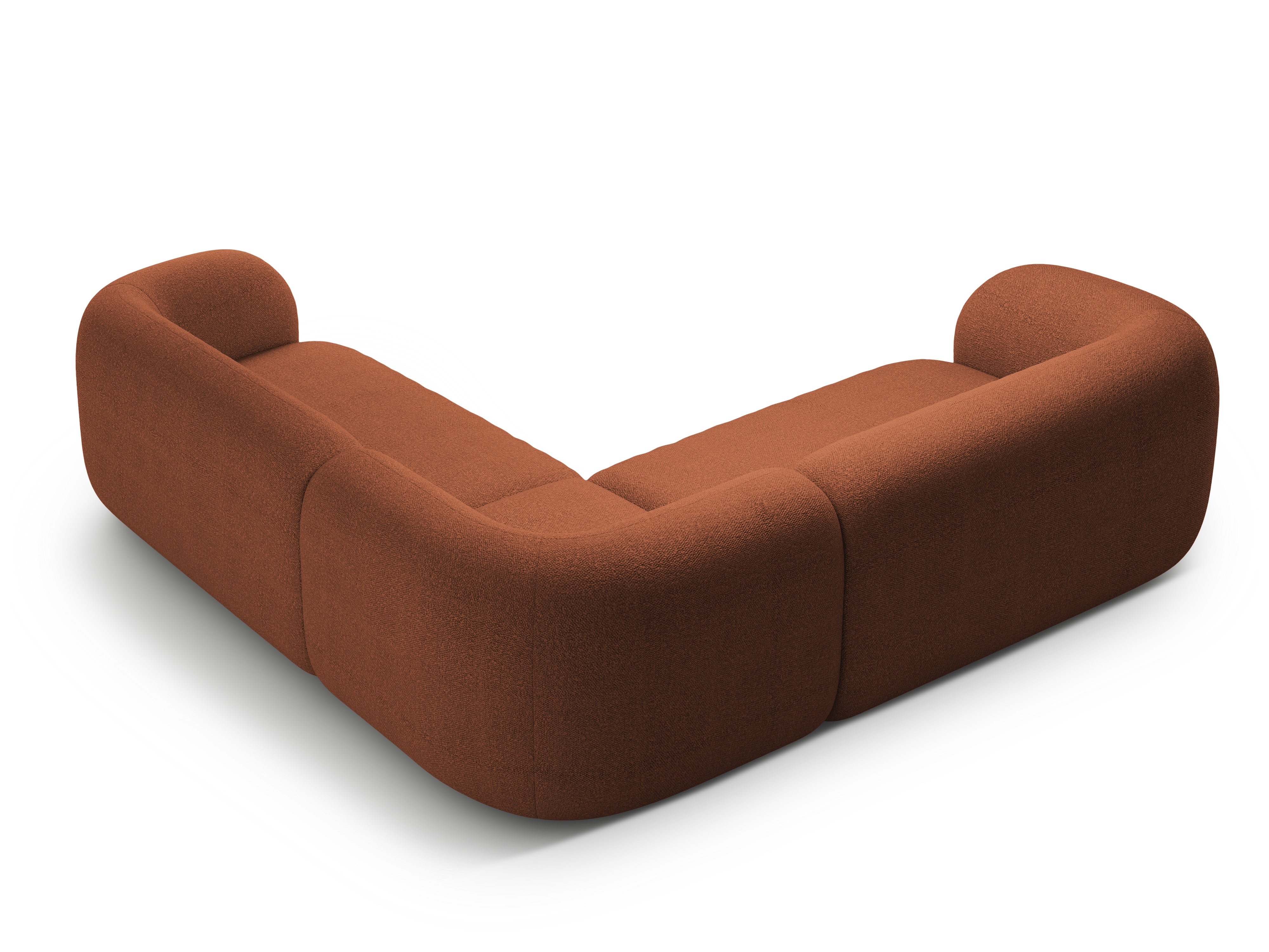Symmetrische Eckcouch KATE terrakotta Boucle