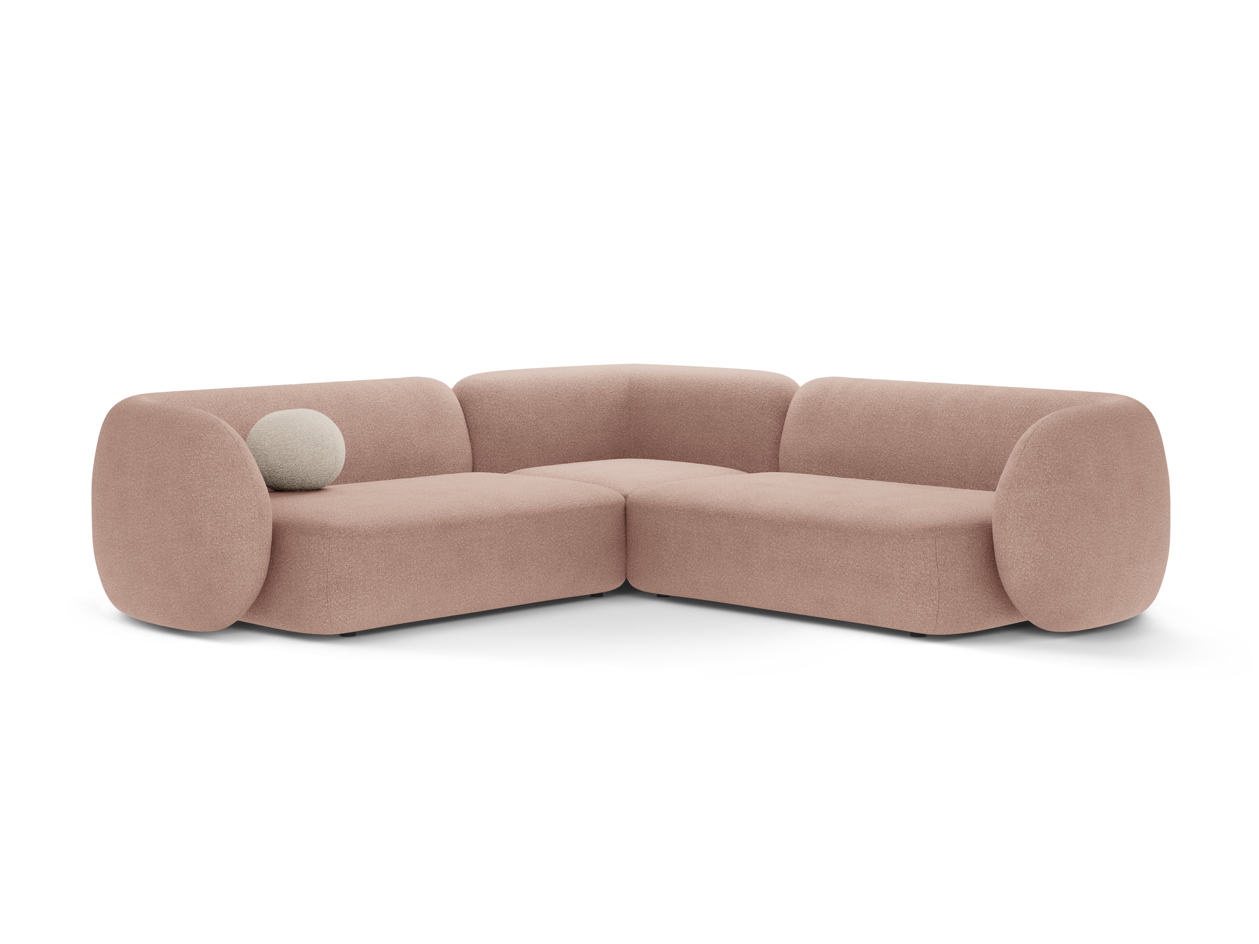 Symmetrical Corner Sofa KATE Pink Boucle