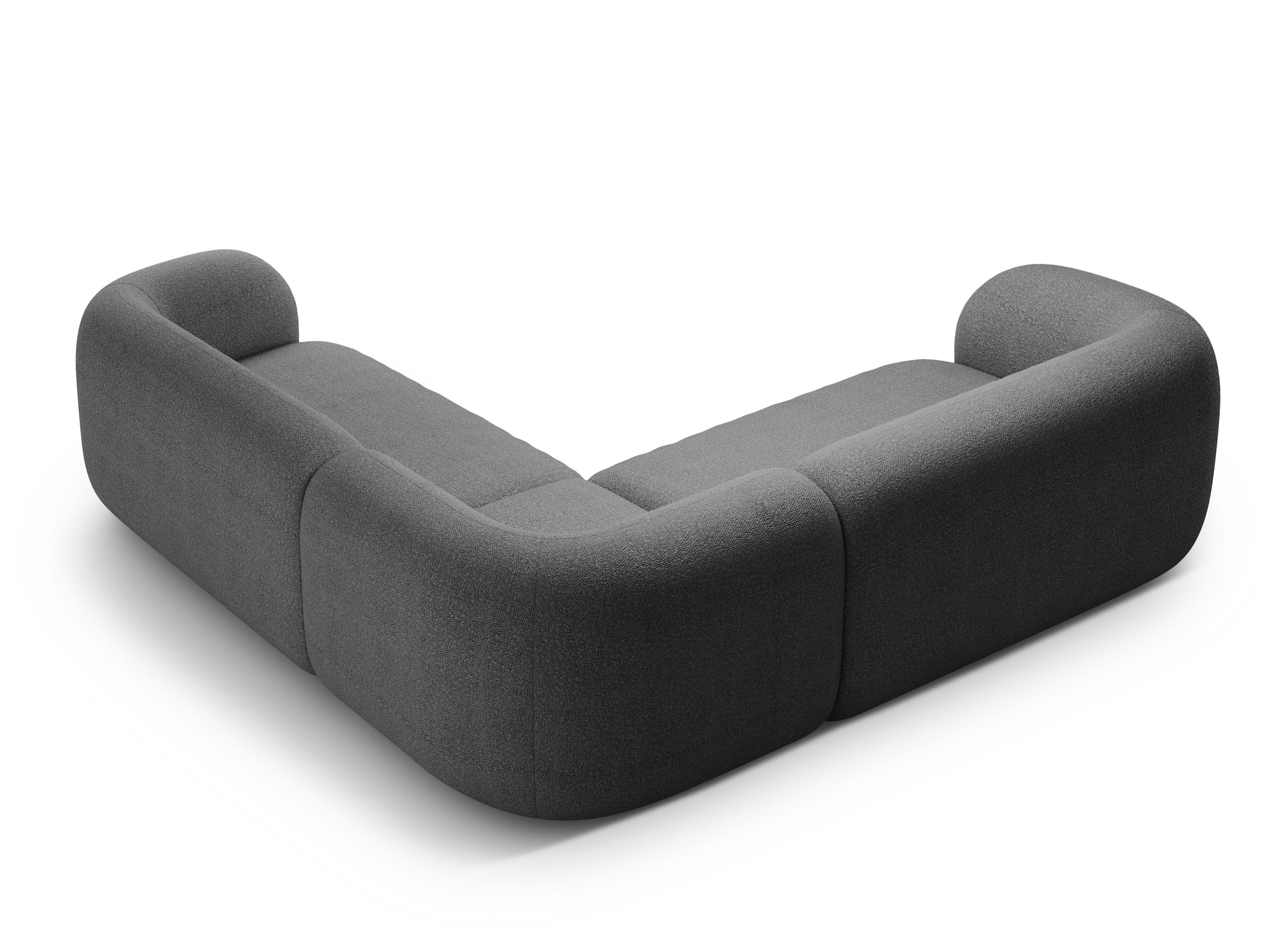 Symmetrische Eckcouch KATE dunkelgrau Boucle