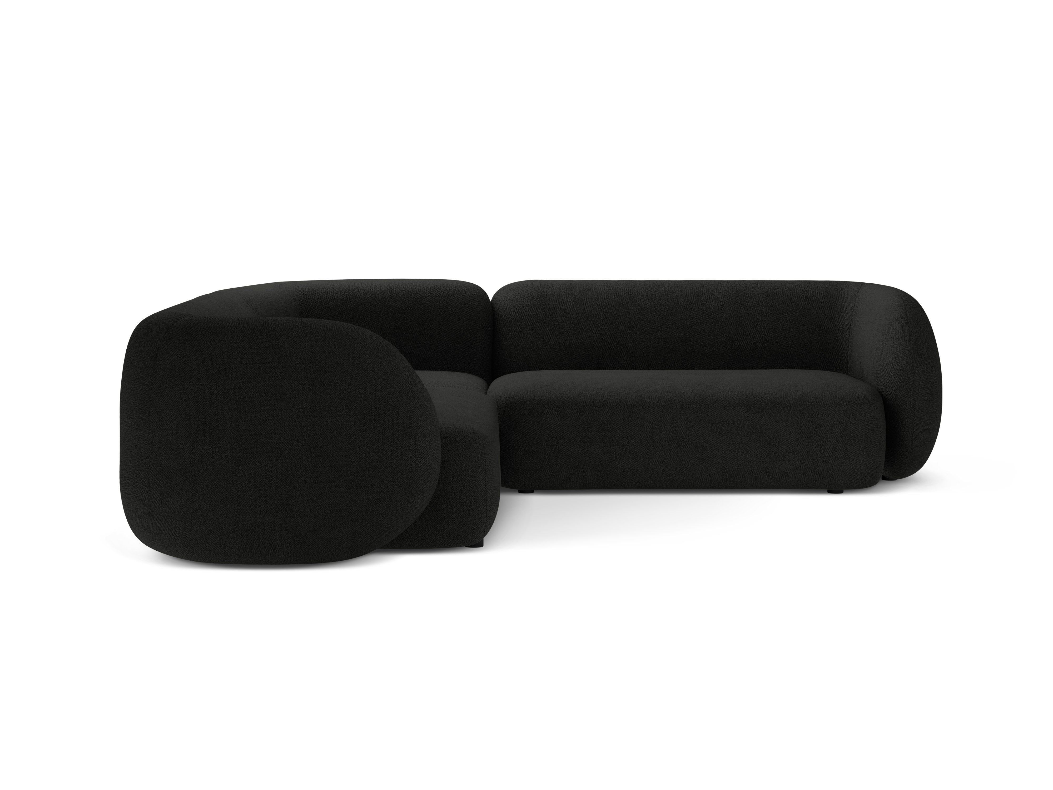 Symmetrical Corner Sofa KATE Black Boucle