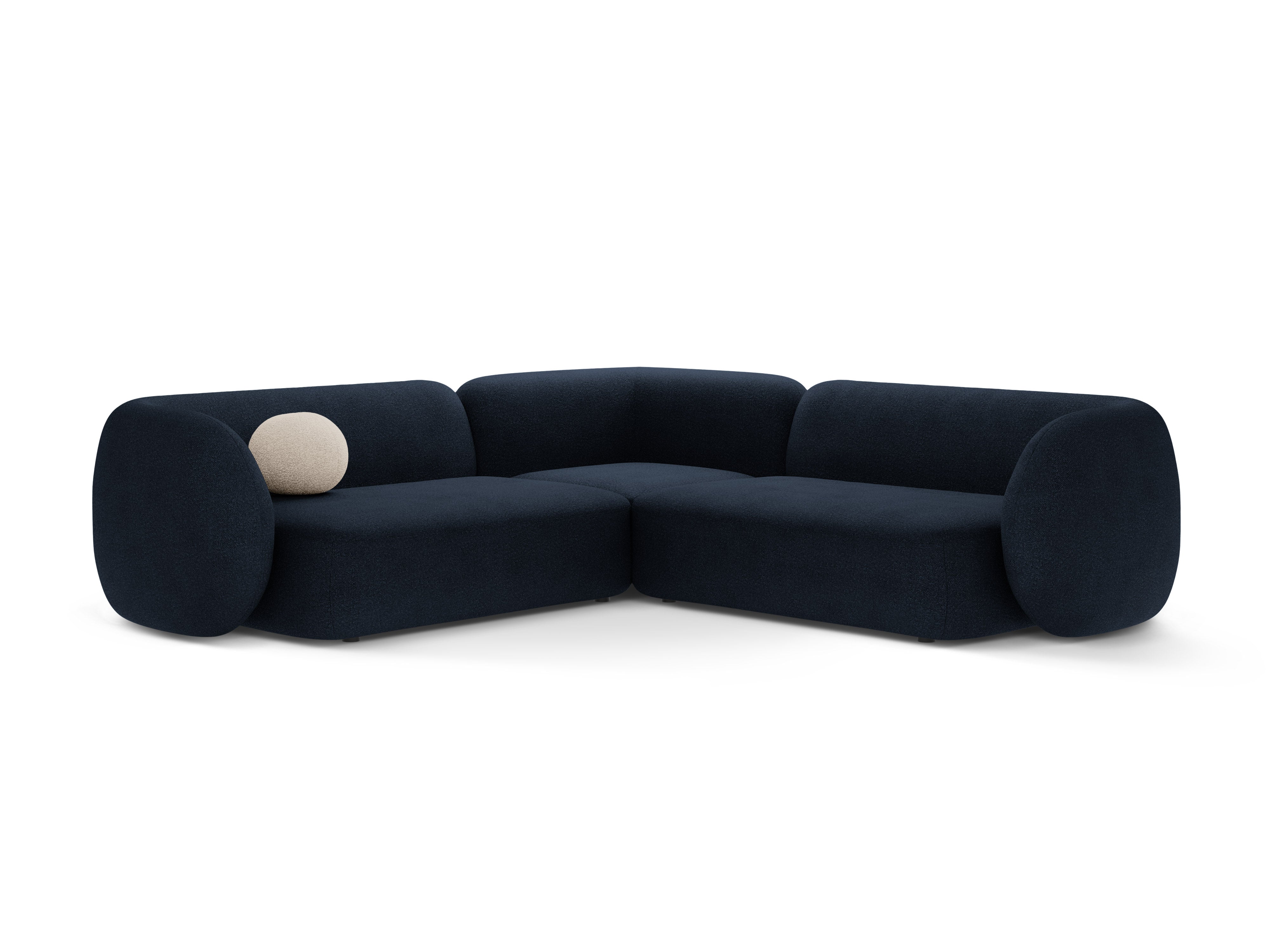 Symmetrical Corner Sofa KATE Navy Blue Boucle