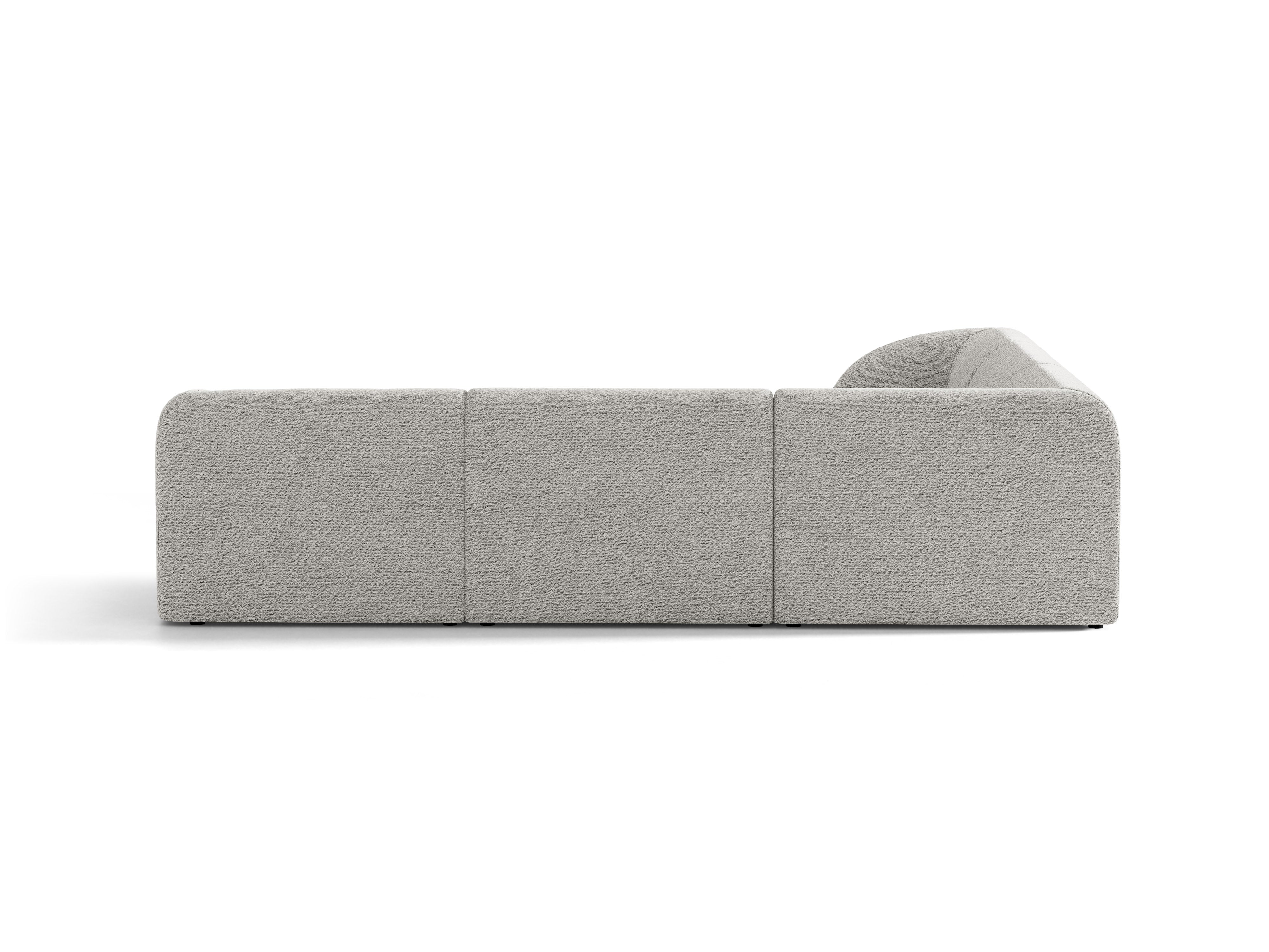 Symmetrische 5-Sitzer-Eckcouch MILEY hellgrau Boucle