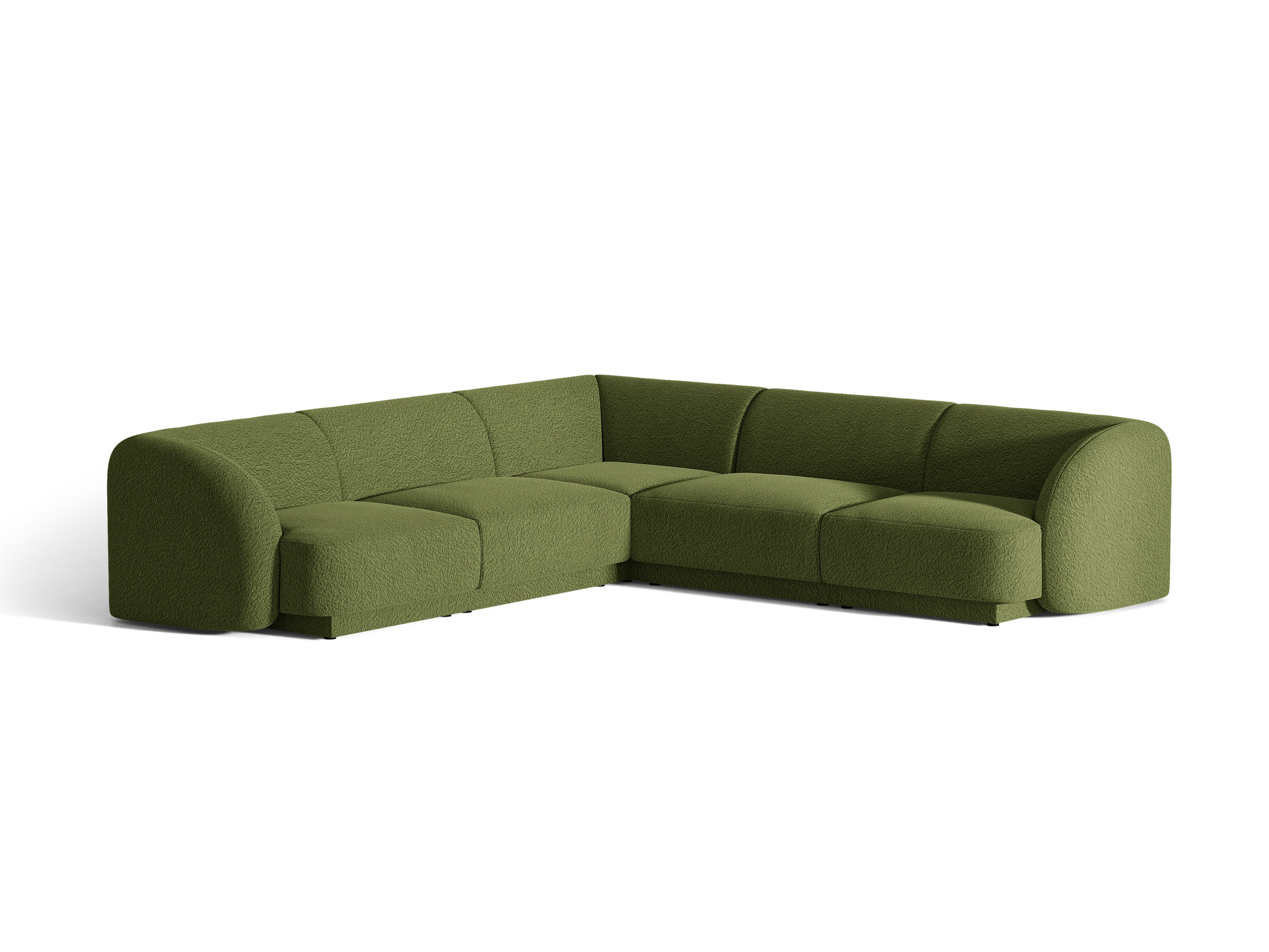 Symmetrisches 5-Sitzer-Sofa MILEY grün Boucle
