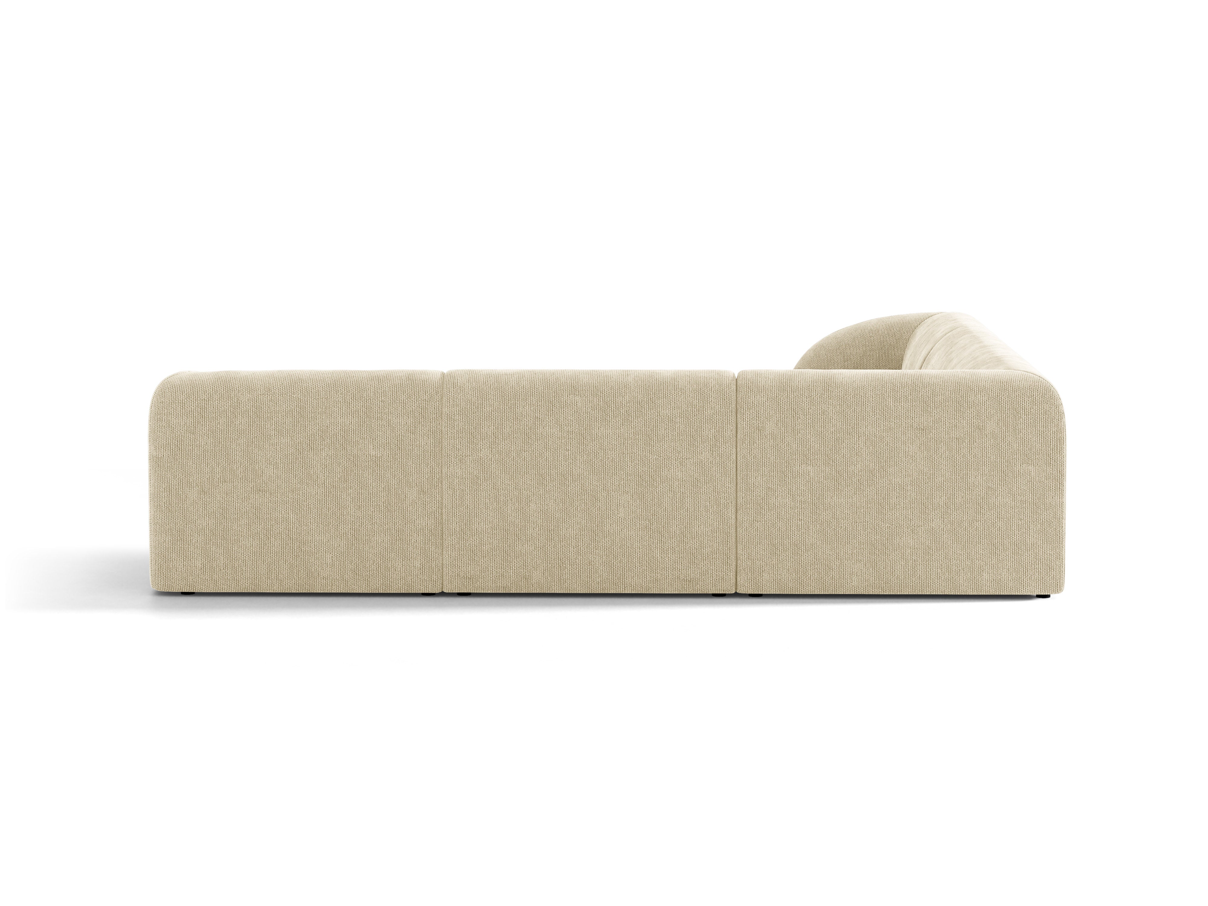 Symmetrische Eckcouch MILEY hellbeige samtig
