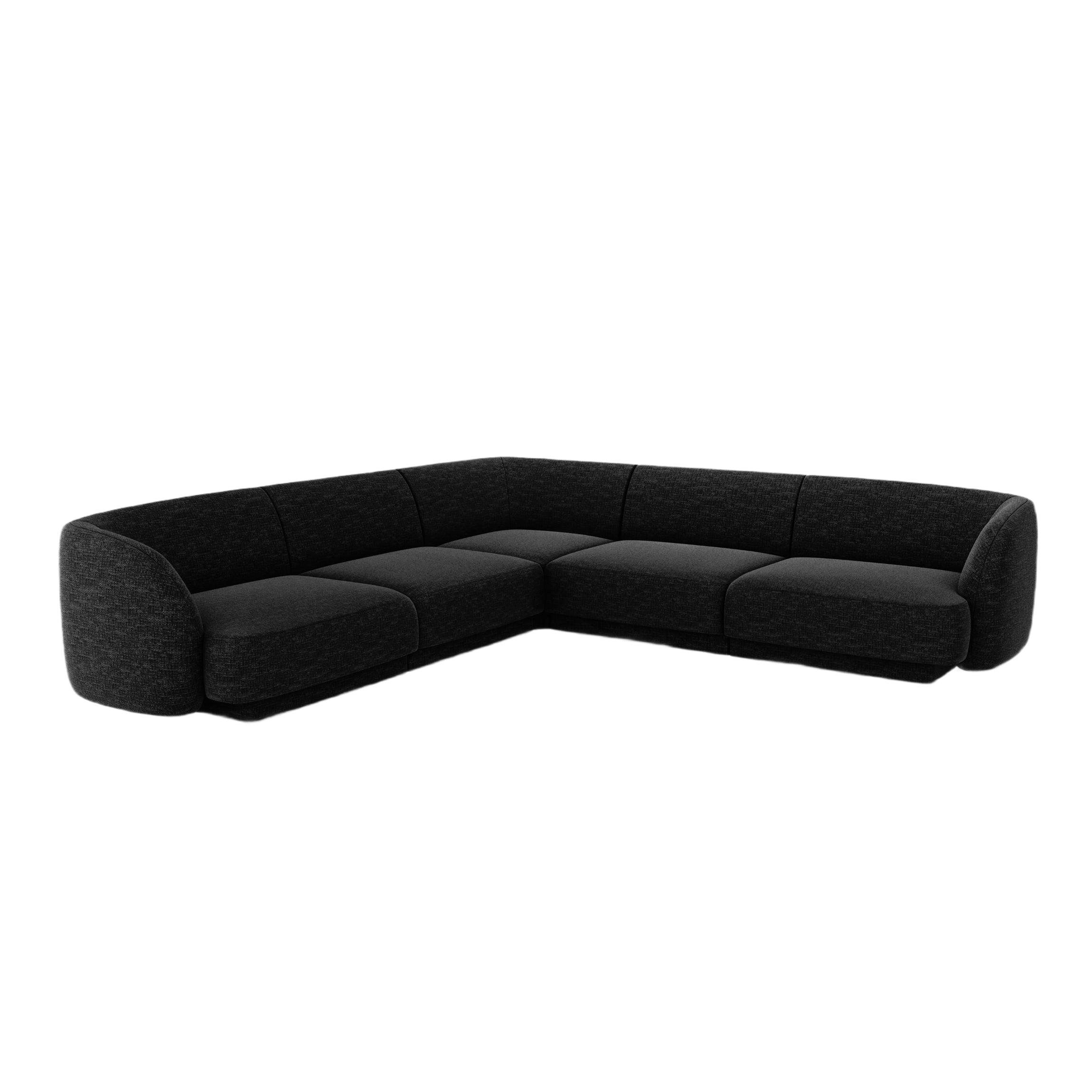 Symmetrical Corner Sofa MILEY Black Silky Chenille