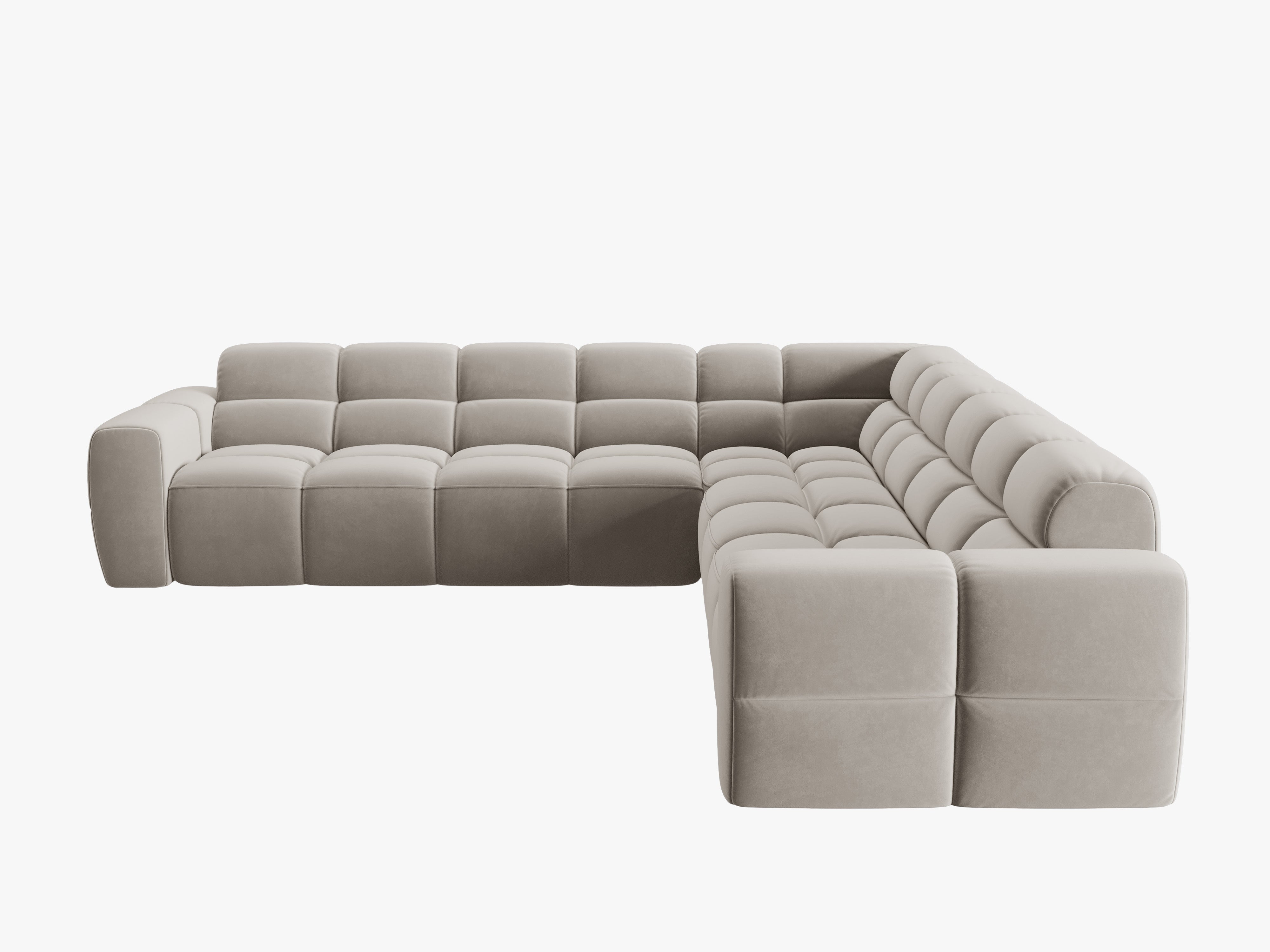 Symmetrical Velvet Corner Sofa LISA Light Beige