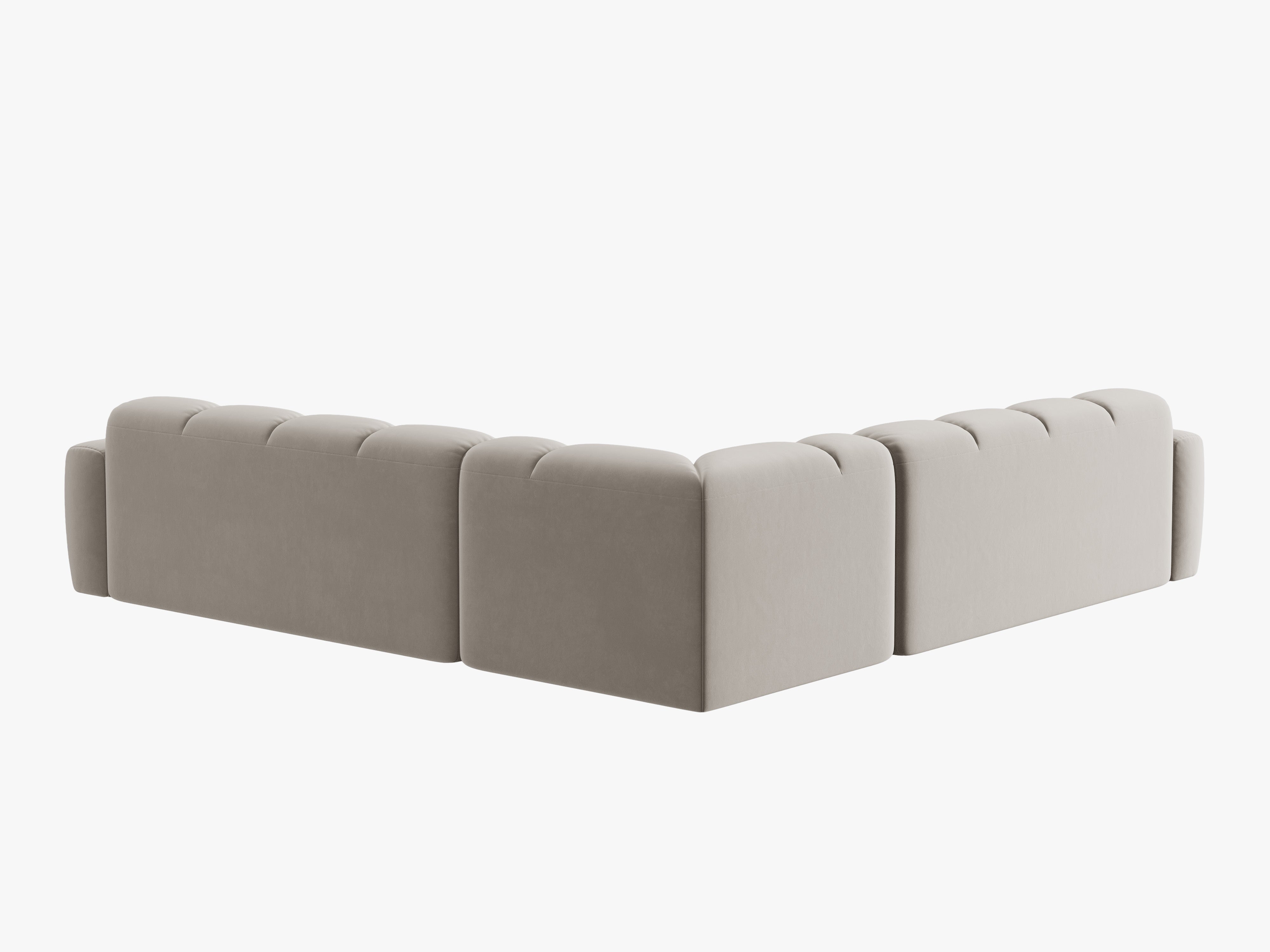 Symmetrical Velvet Corner Sofa LISA Light Beige