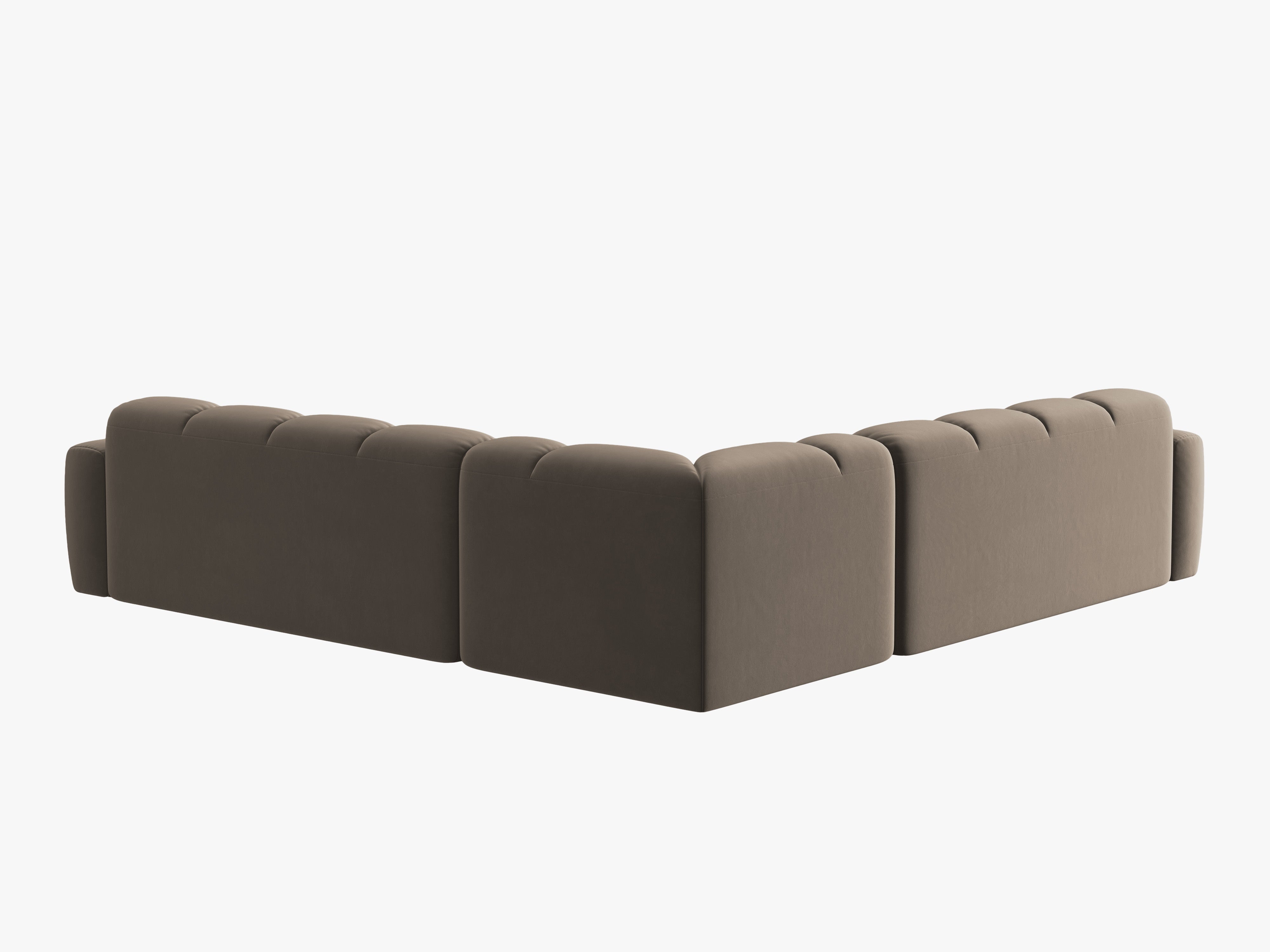 Symmetrical Velvet Corner Sofa LISA Light Brown