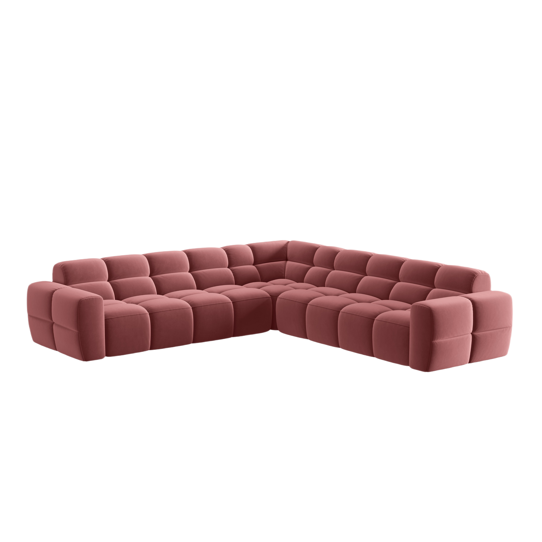 Symmetrical Velvet Corner Sofa LISA Pink