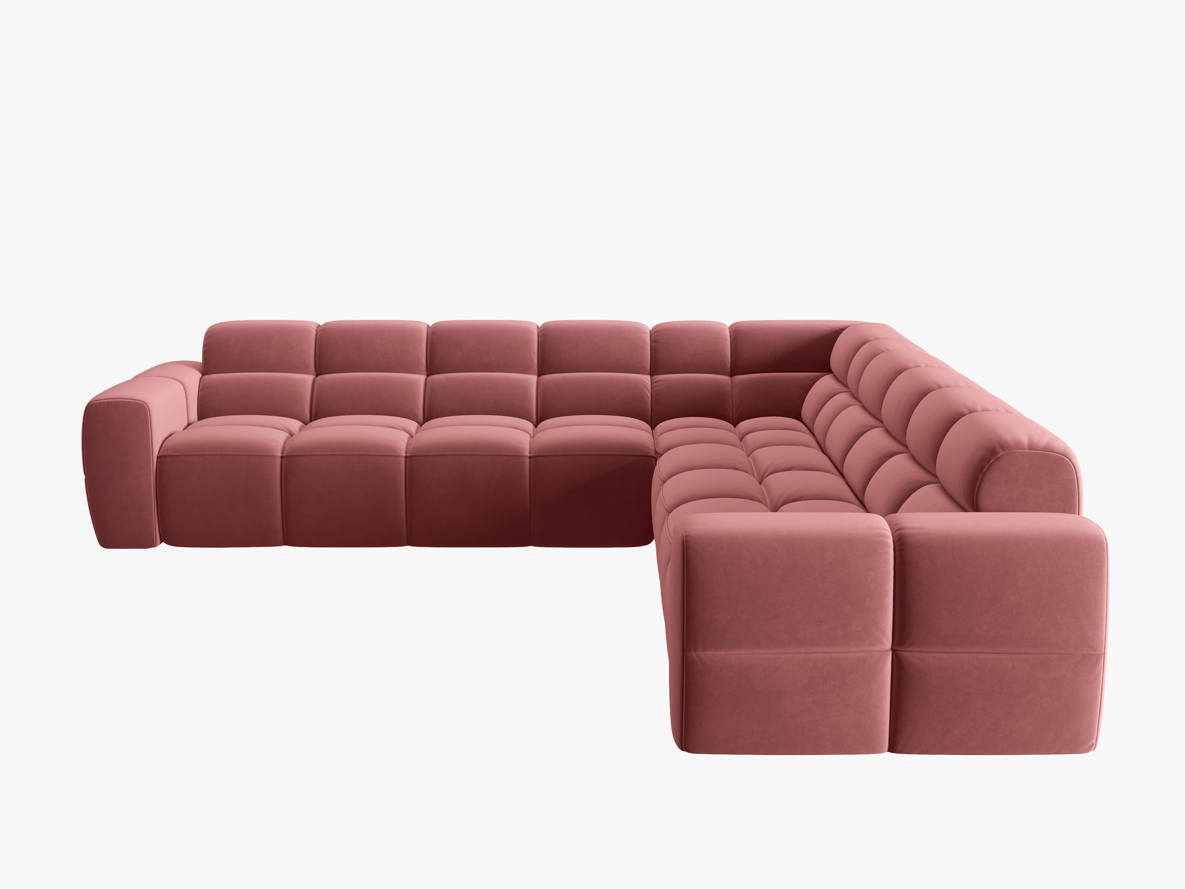 Symmetrical Velvet Corner Sofa LISA Pink