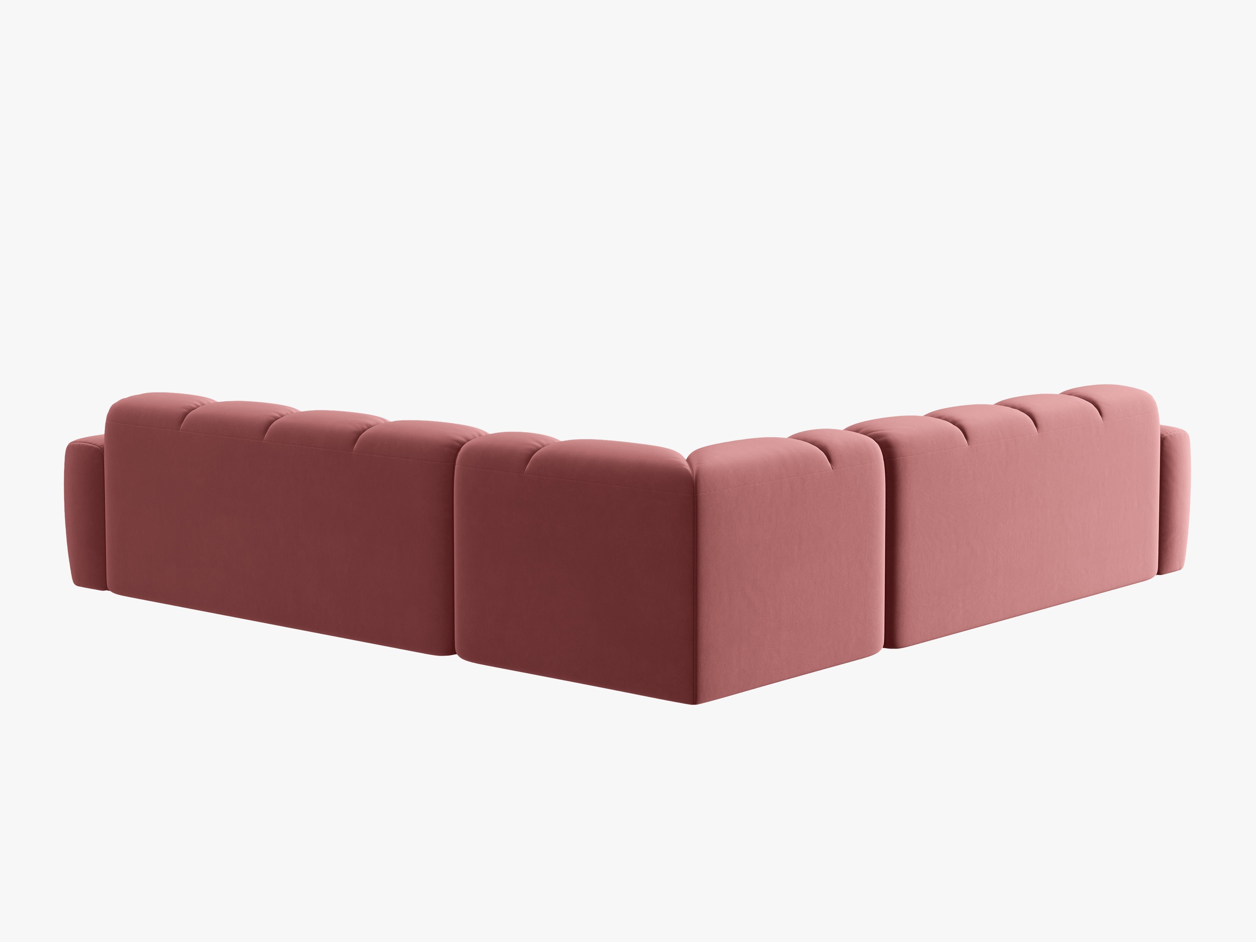 Symmetrical Velvet Corner Sofa LISA Pink