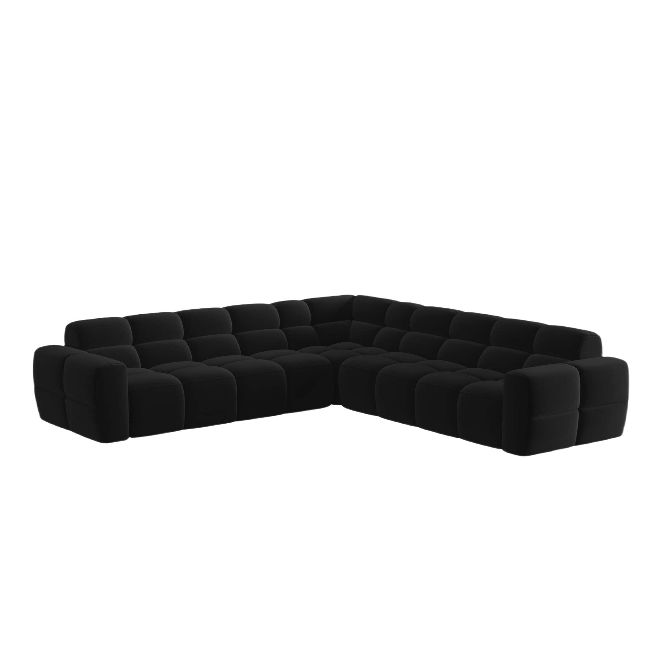Symmetrical Velvet Corner Sofa LISA Black