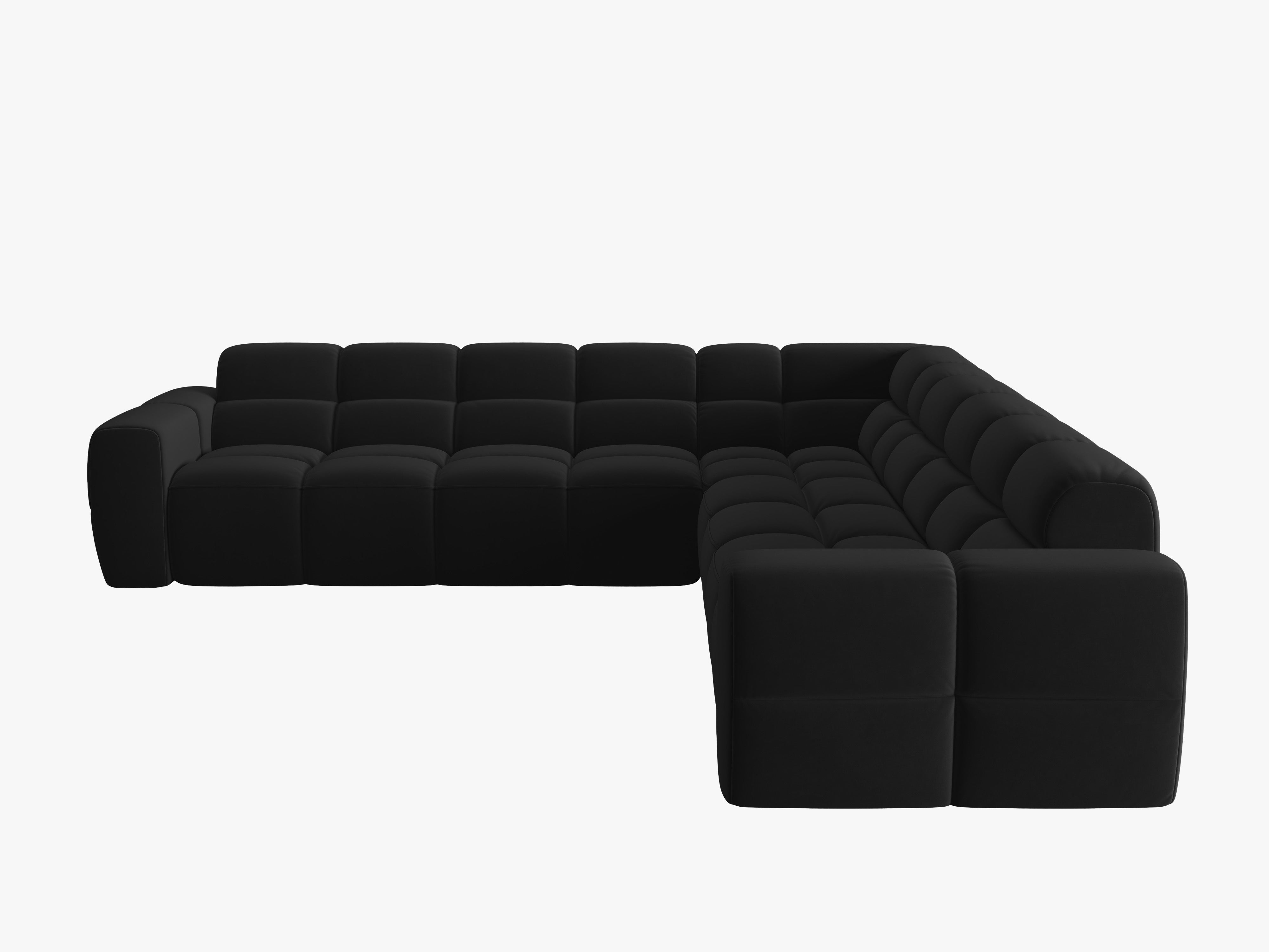 Symmetrical Velvet Corner Sofa LISA Black