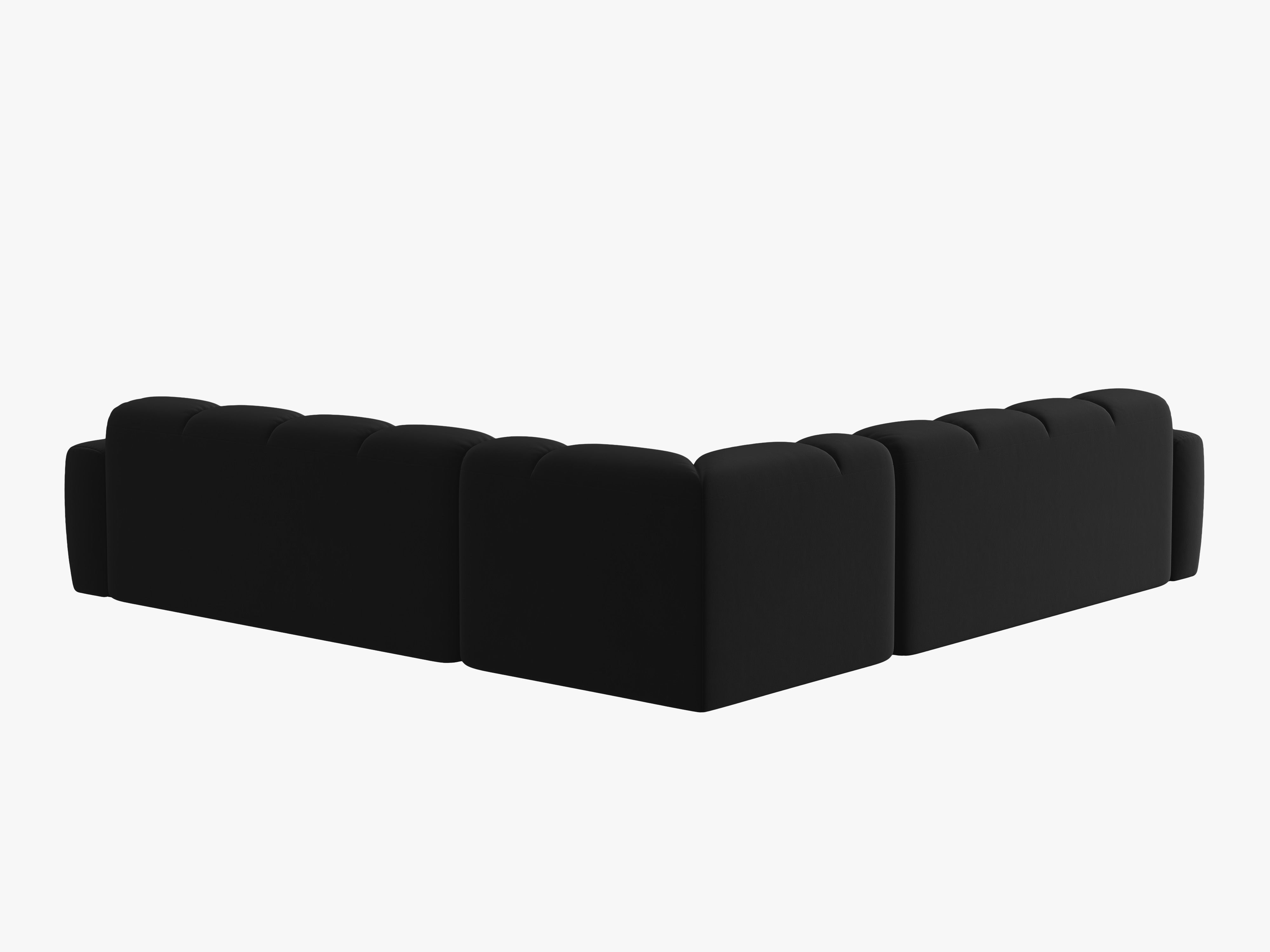 Symmetrical Velvet Corner Sofa LISA Black