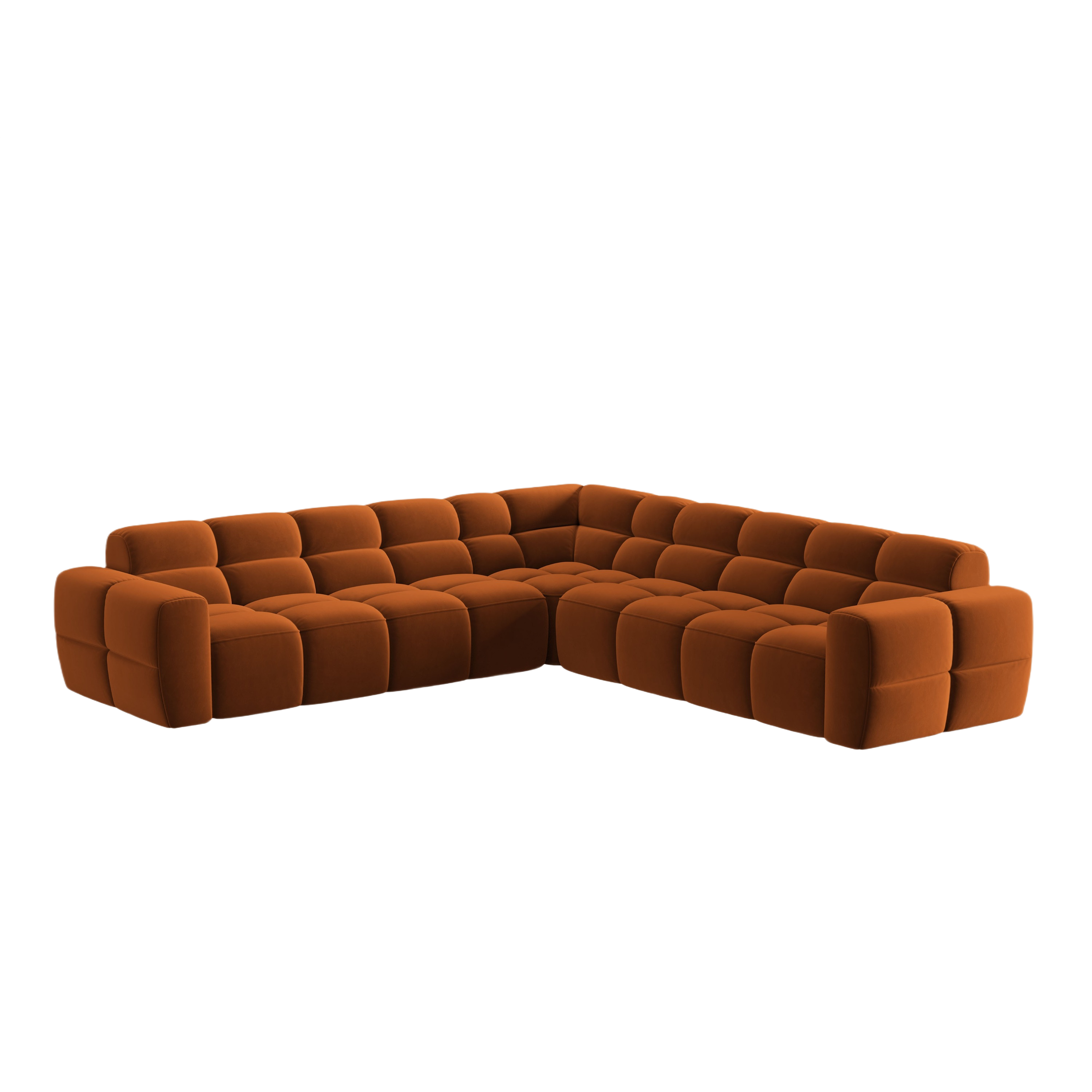 Symmetrical Velvet Corner Sofa LISA Terracotta