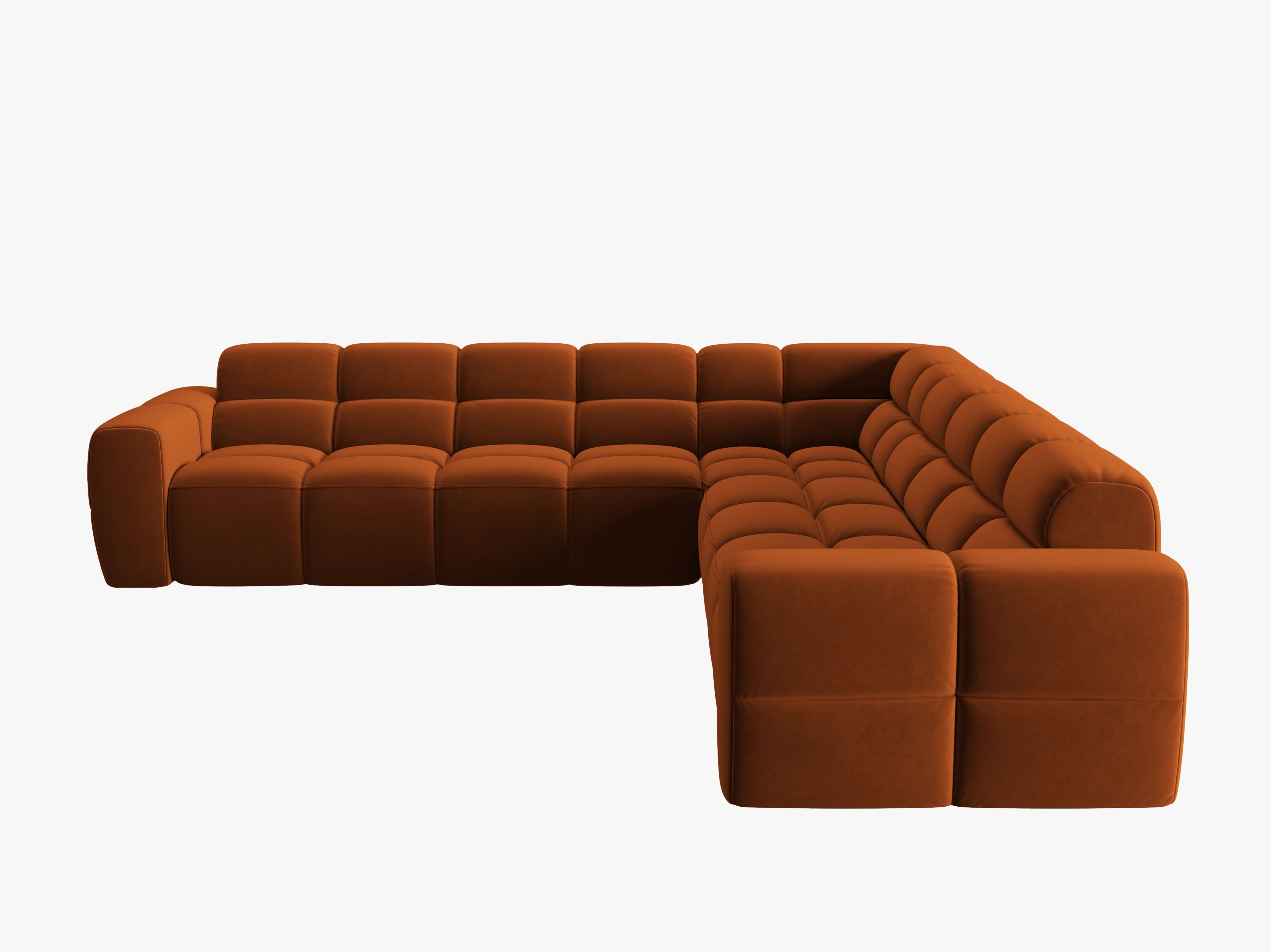 Symmetrical Velvet Corner Sofa LISA Terracotta