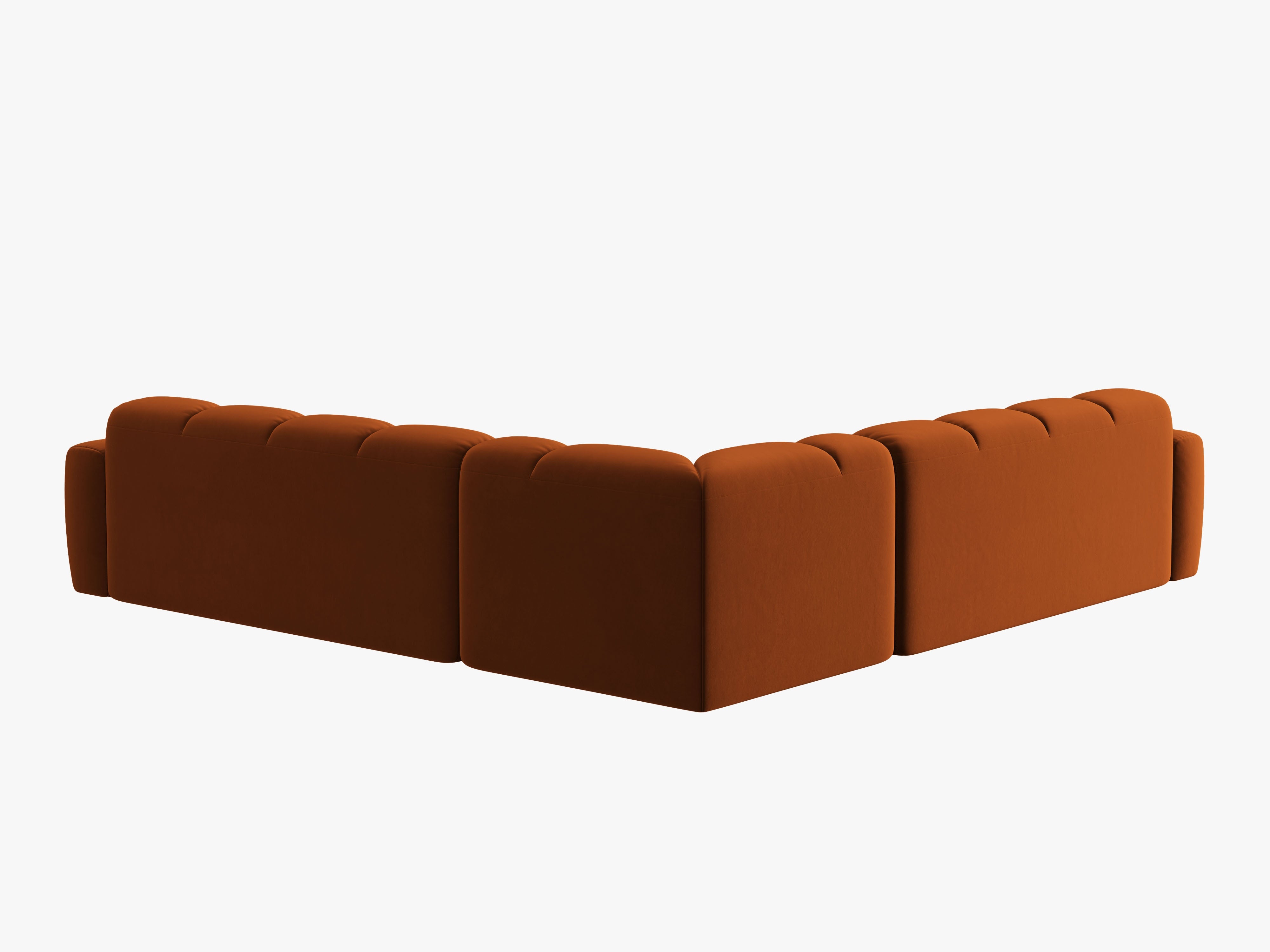 Symmetrical Velvet Corner Sofa LISA Terracotta