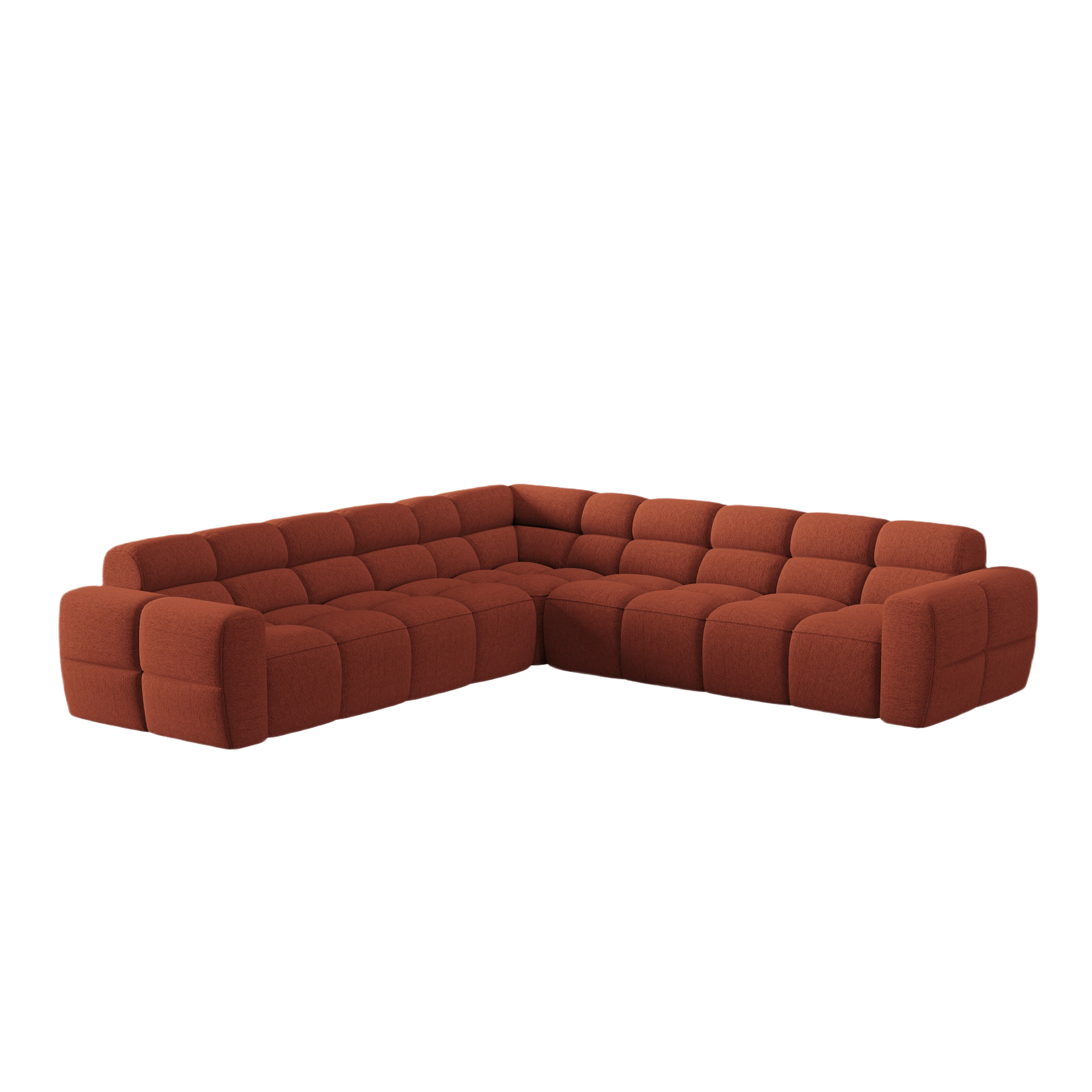 Symmetrische Eckcouch LISA terracotta Chenille