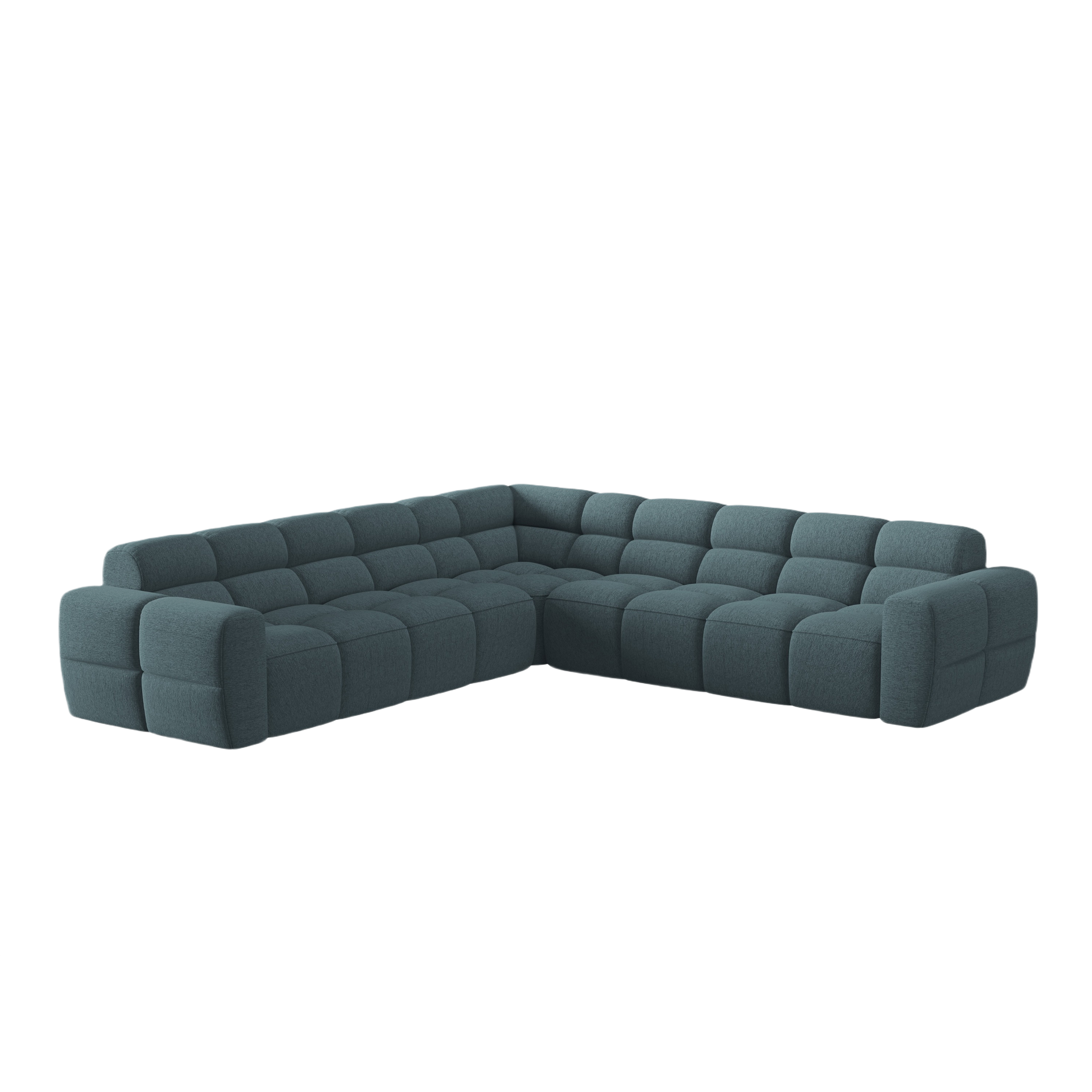Symmetrische Eckcouch LISA hellblaues Chenille