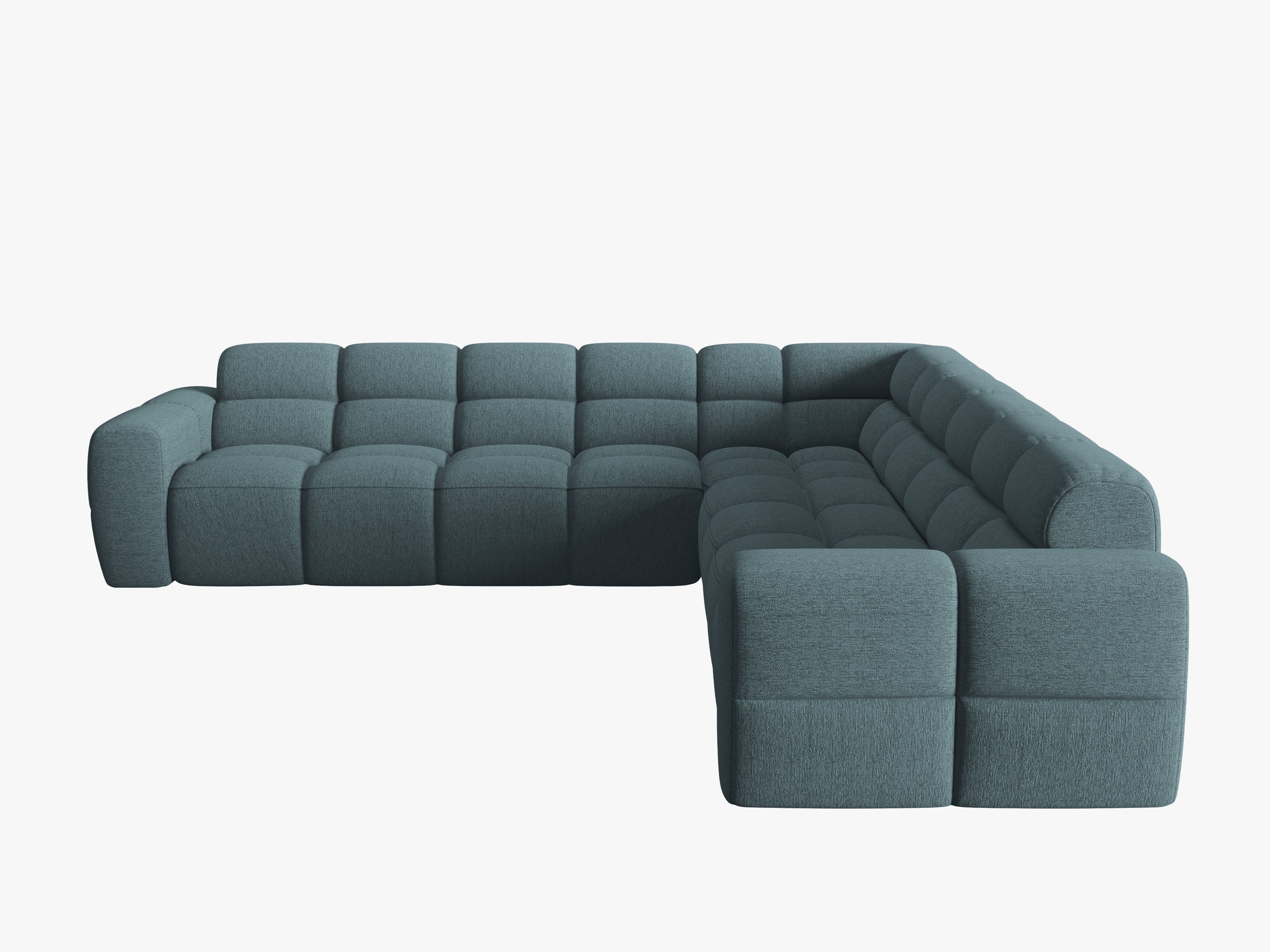 Symmetrische Eckcouch LISA hellblaues Chenille
