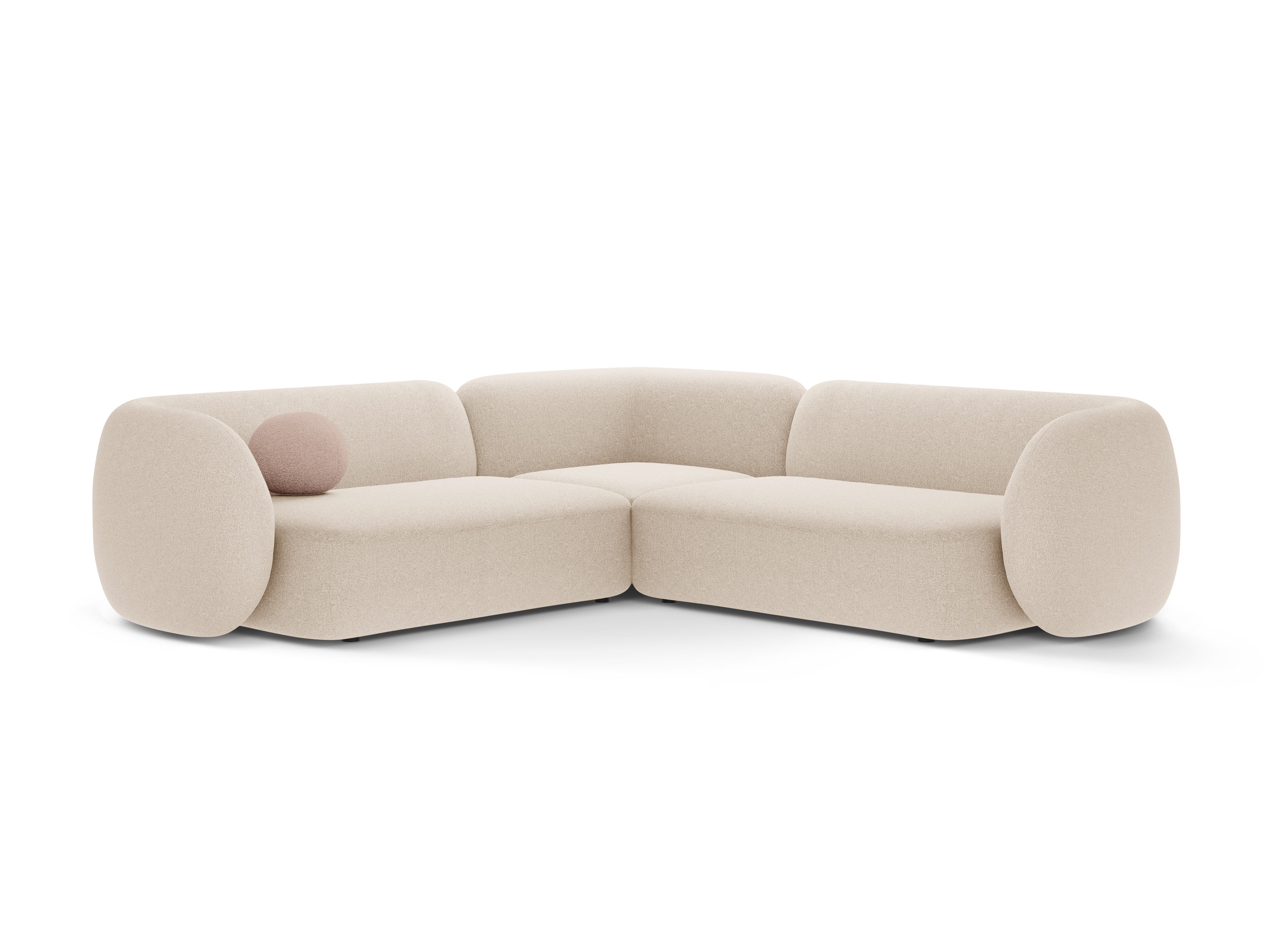 Symmetrische Eckbank KATE hellbeige Melange