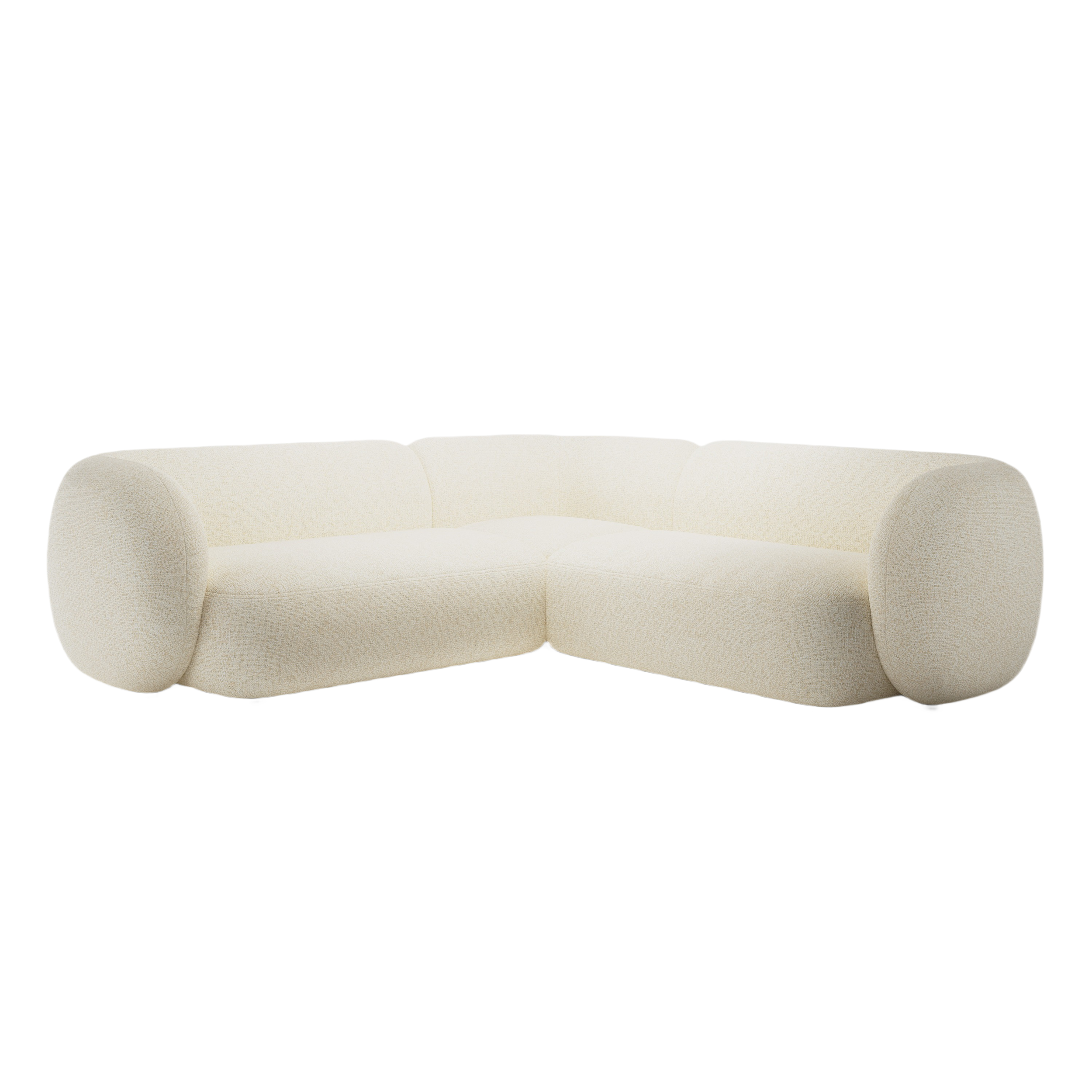 Symmetrische Eckbank KATE hellbeige Melange