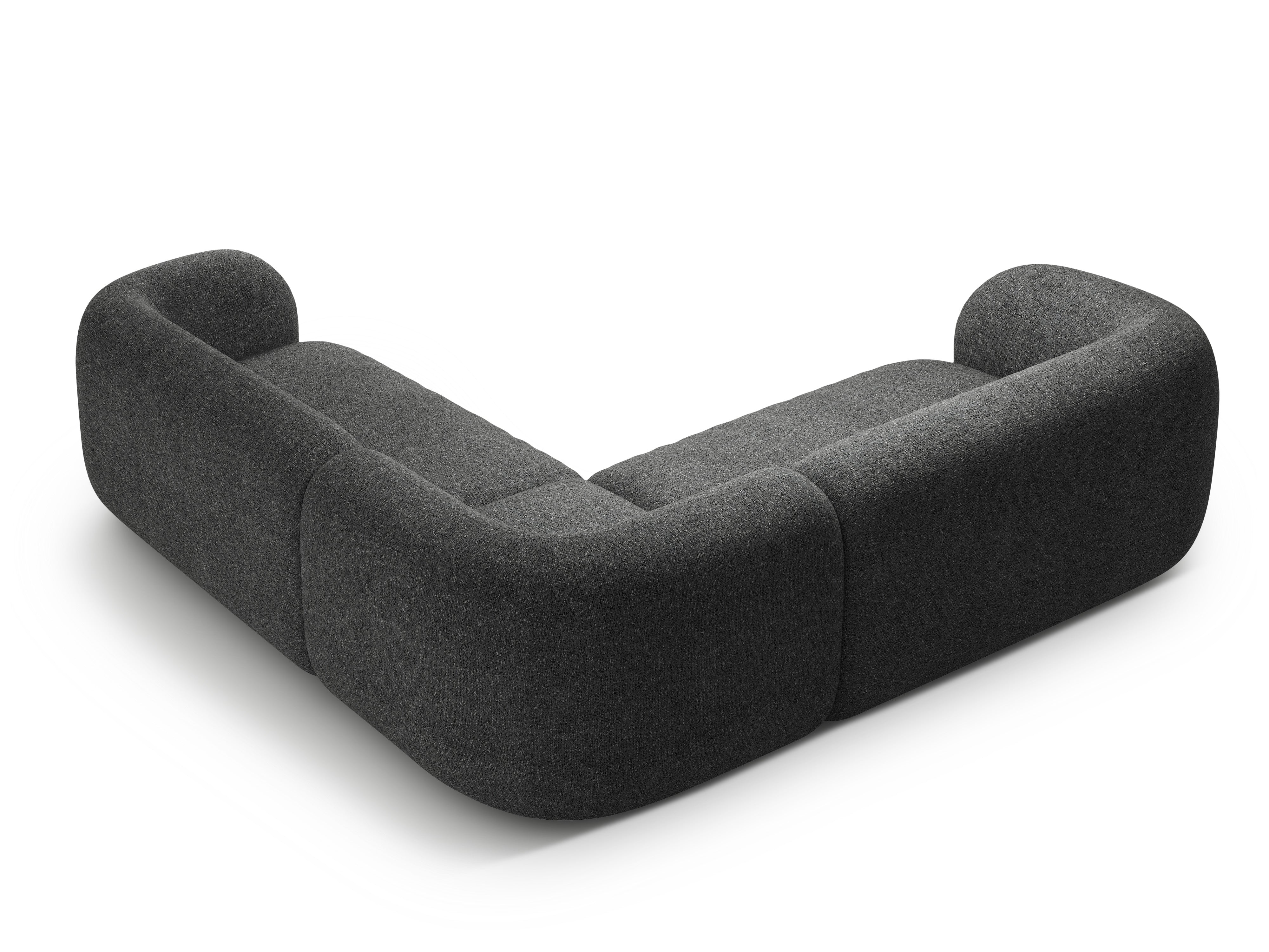 Symmetrische Eckcouch KATE dunkelgrau Melange