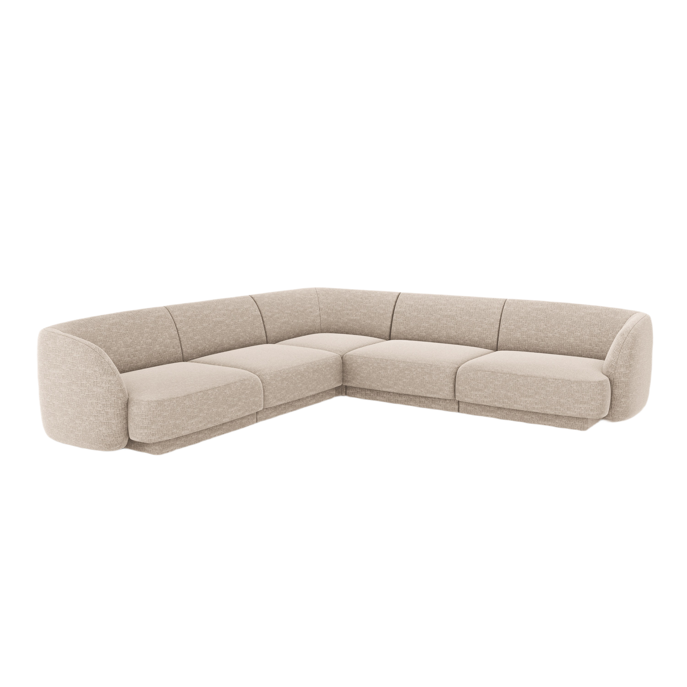 Symmetrisches 5-Sitzer Sofa MILEY in beigem Chenille