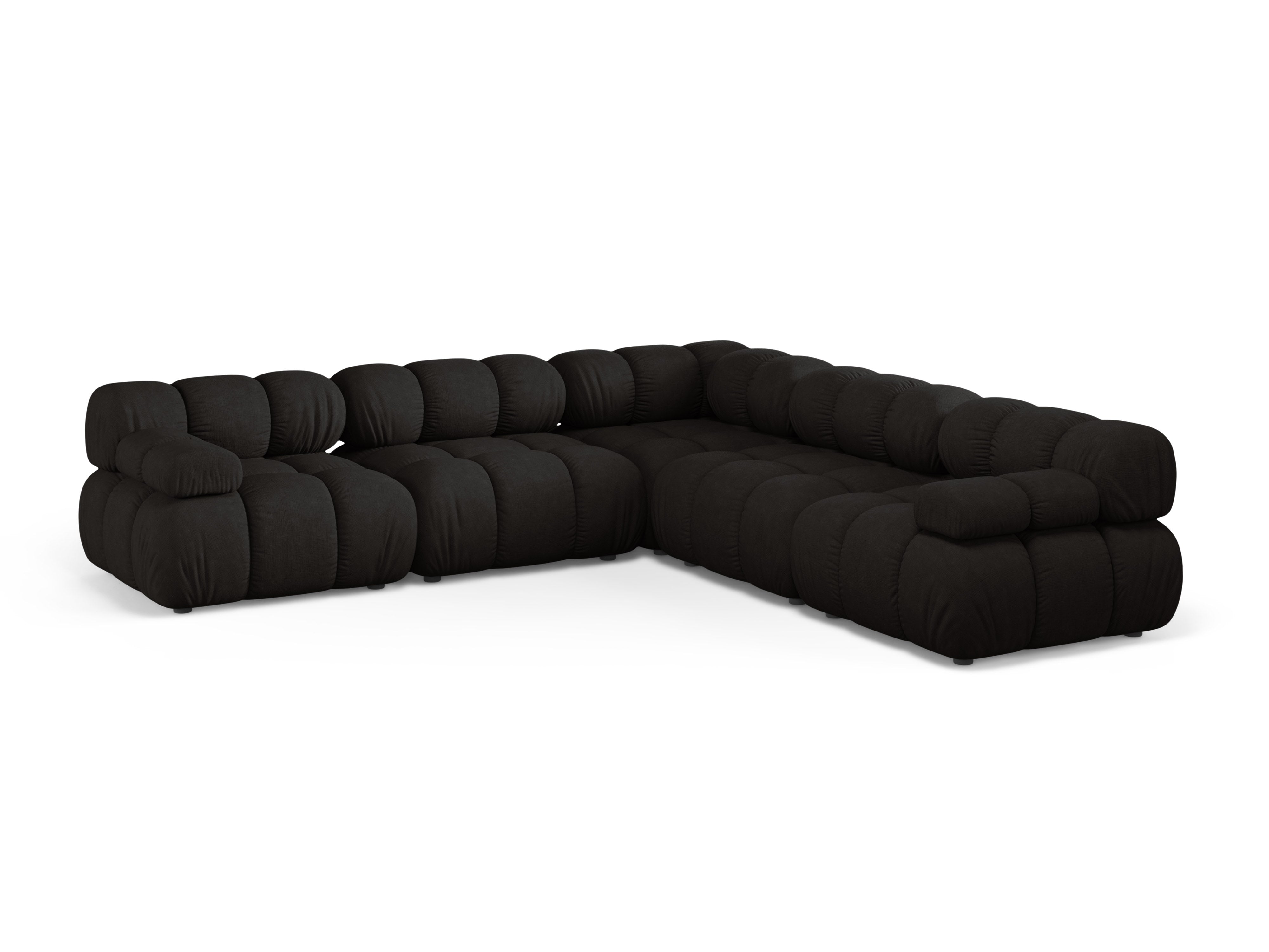 Symmetrische Eckcouch BELLIS in Schwarz