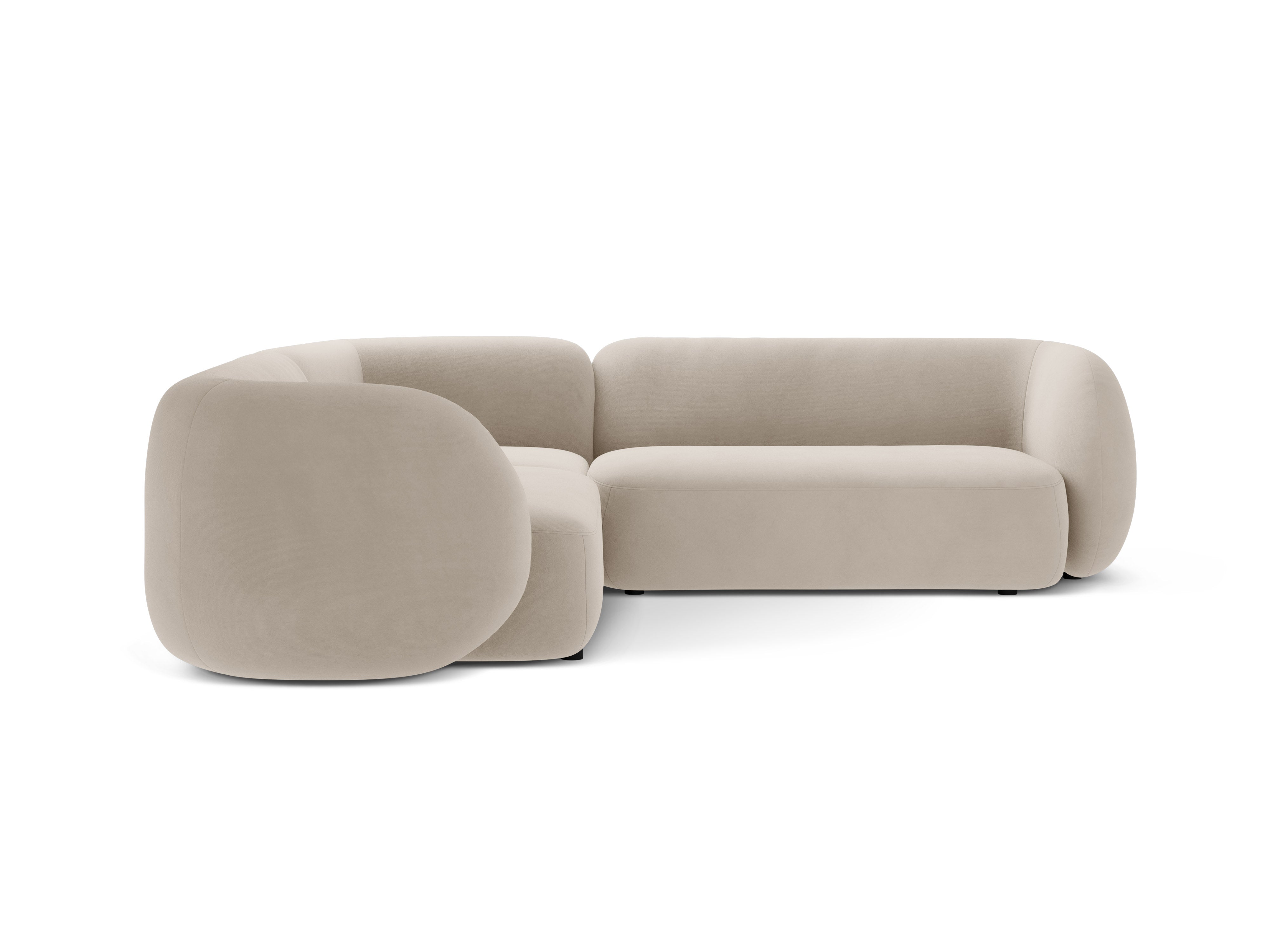 Symmetrisches Samtsofa KATE in Beige