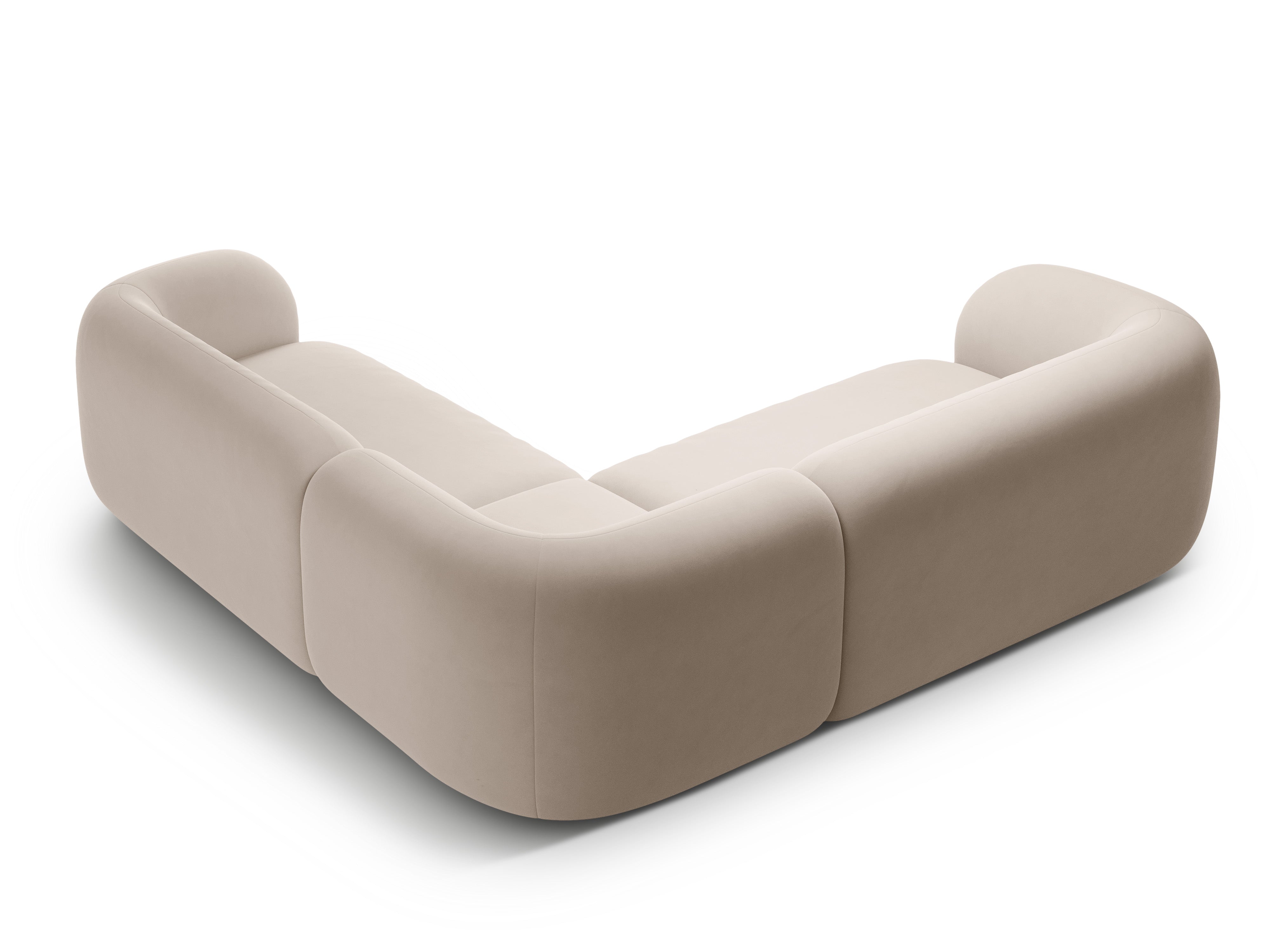 Symmetrisches Samtsofa KATE in Beige