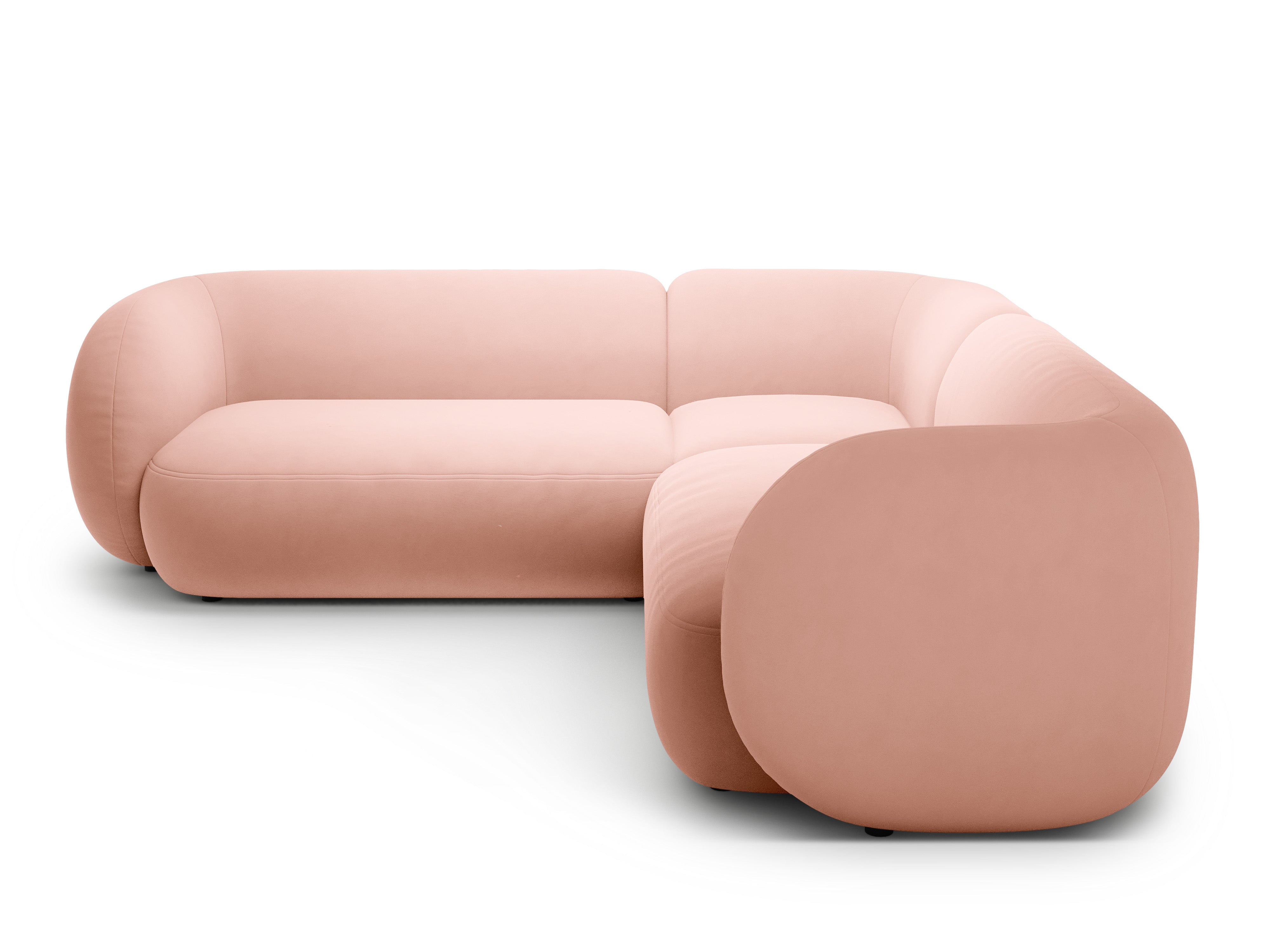 Symmetrische Samt-Eckcouch KATE in Rosa
