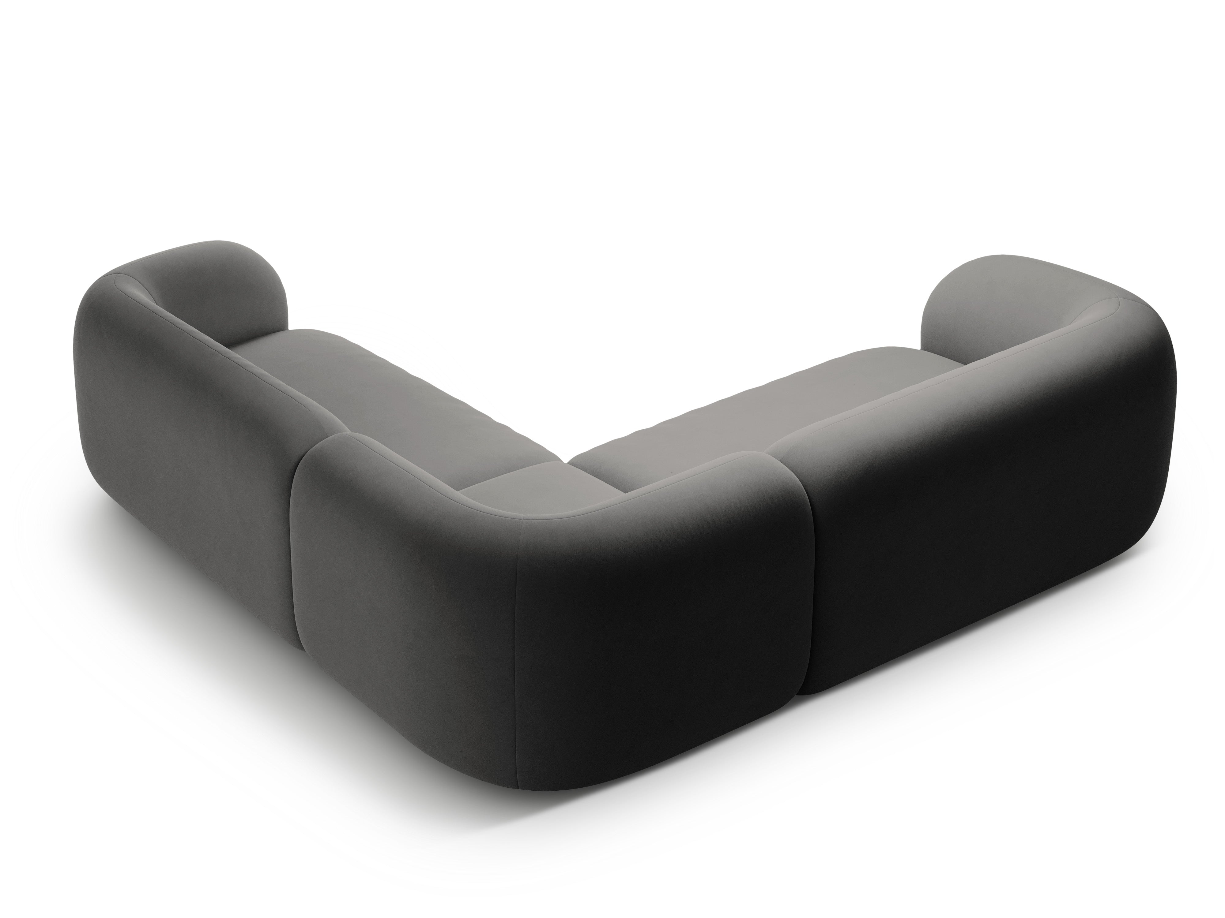 Symmetrische Samt-Eckcouch KATE dunkelgrau