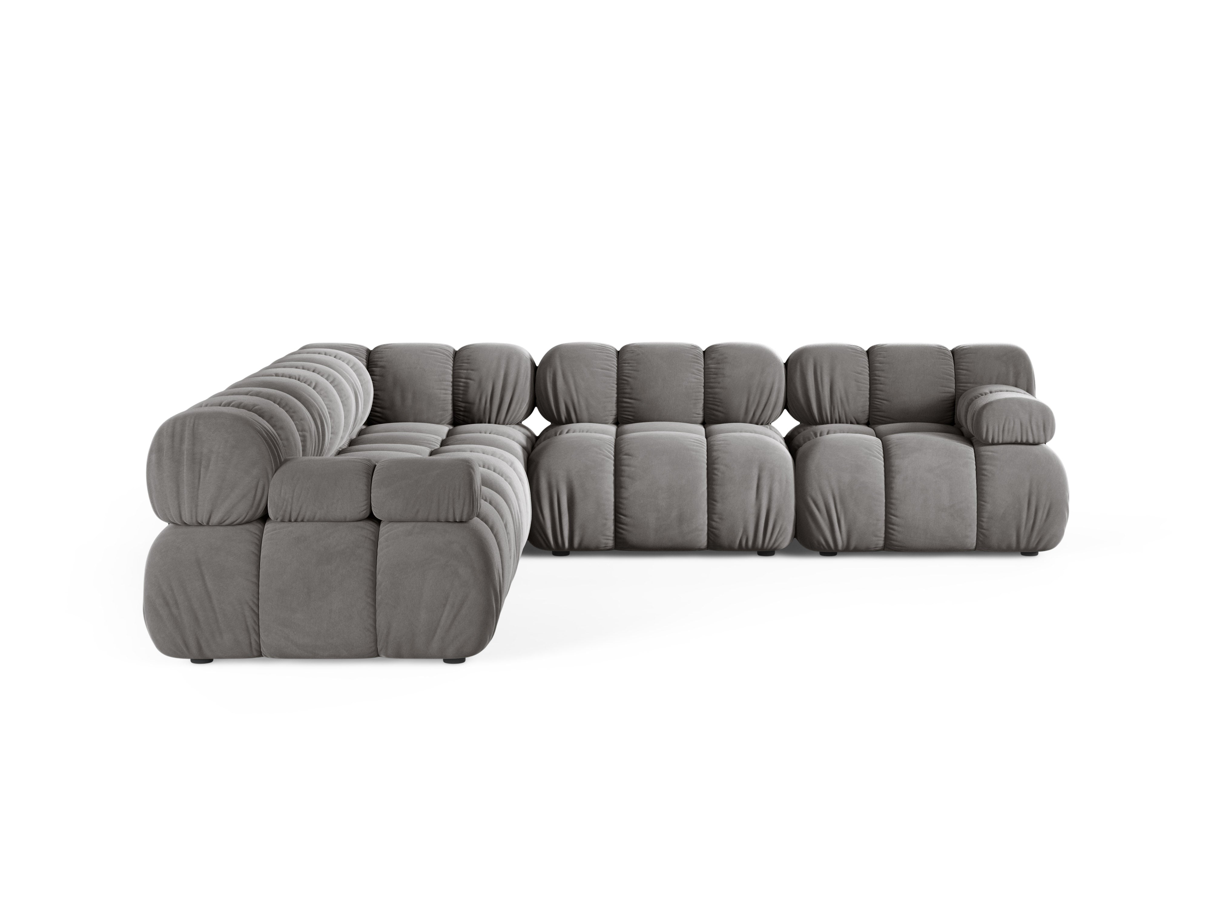 Symmetrische Samt-Eckcouch BELLIS in Grau