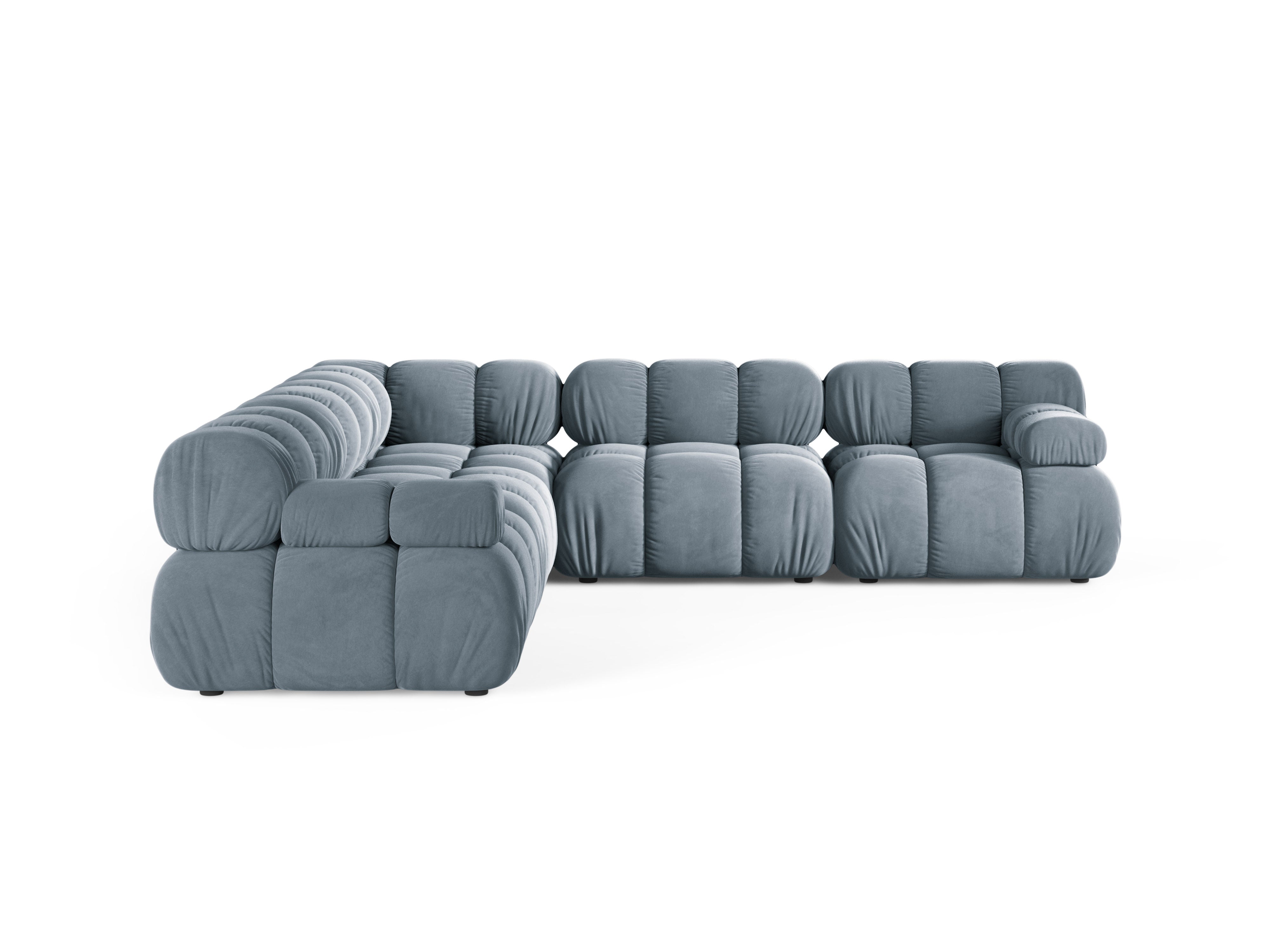 Symmetrische Samt-Eckcouch BELLIS in Blau
