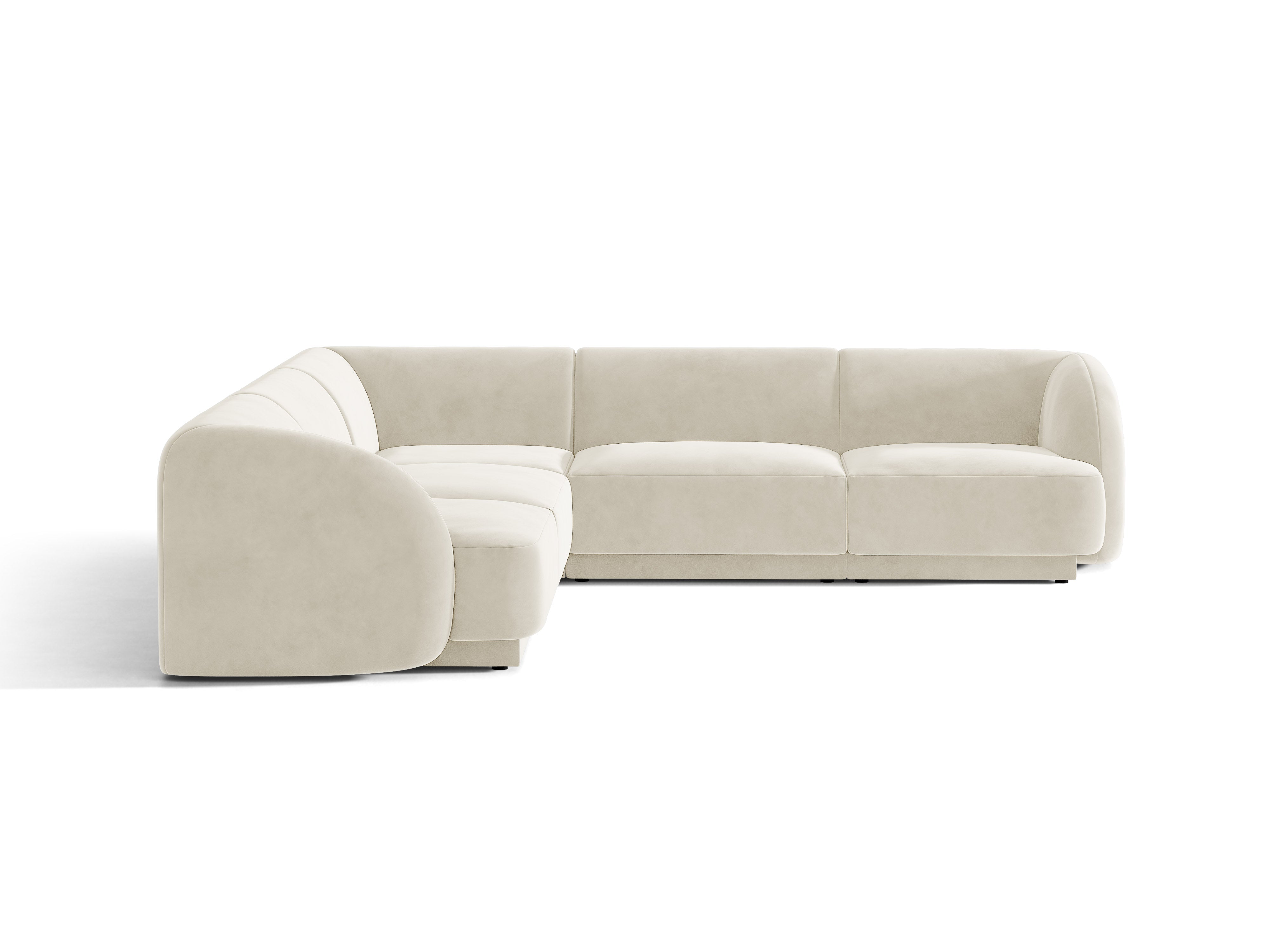 Samt-Ecksofa für 5 Personen MILEY beige