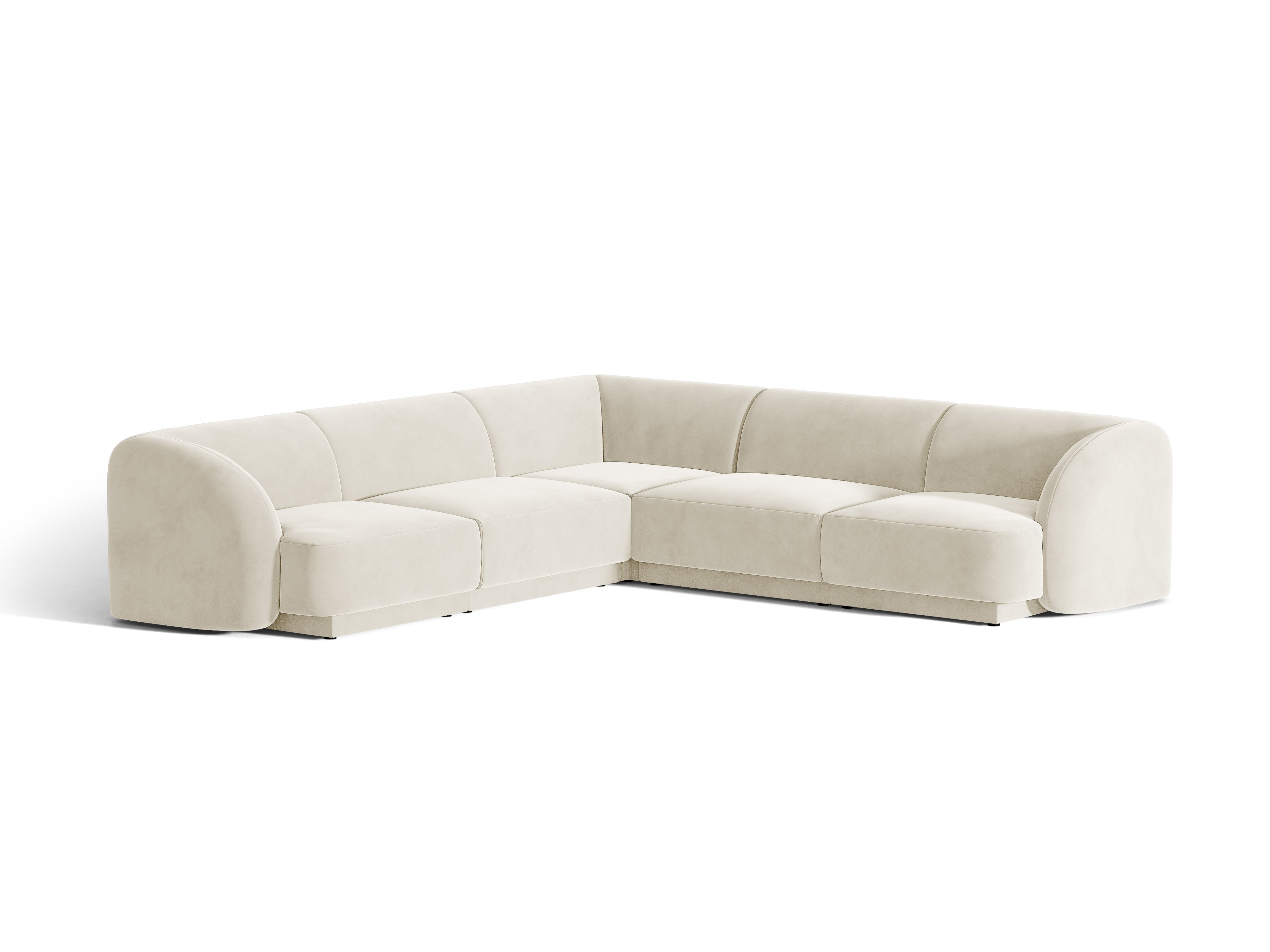 Samt-Ecksofa für 5 Personen MILEY beige