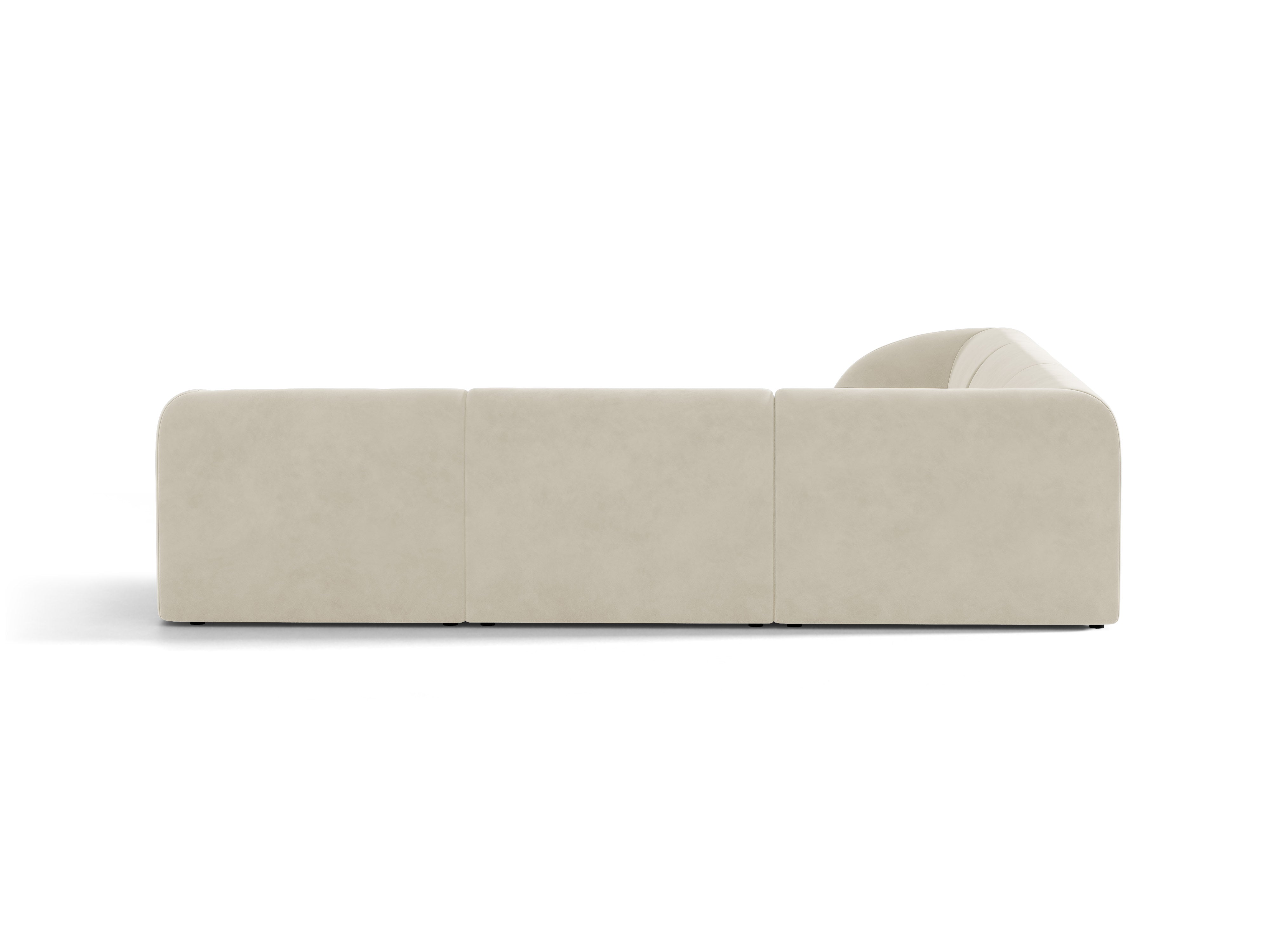 Samt-Ecksofa für 5 Personen MILEY beige