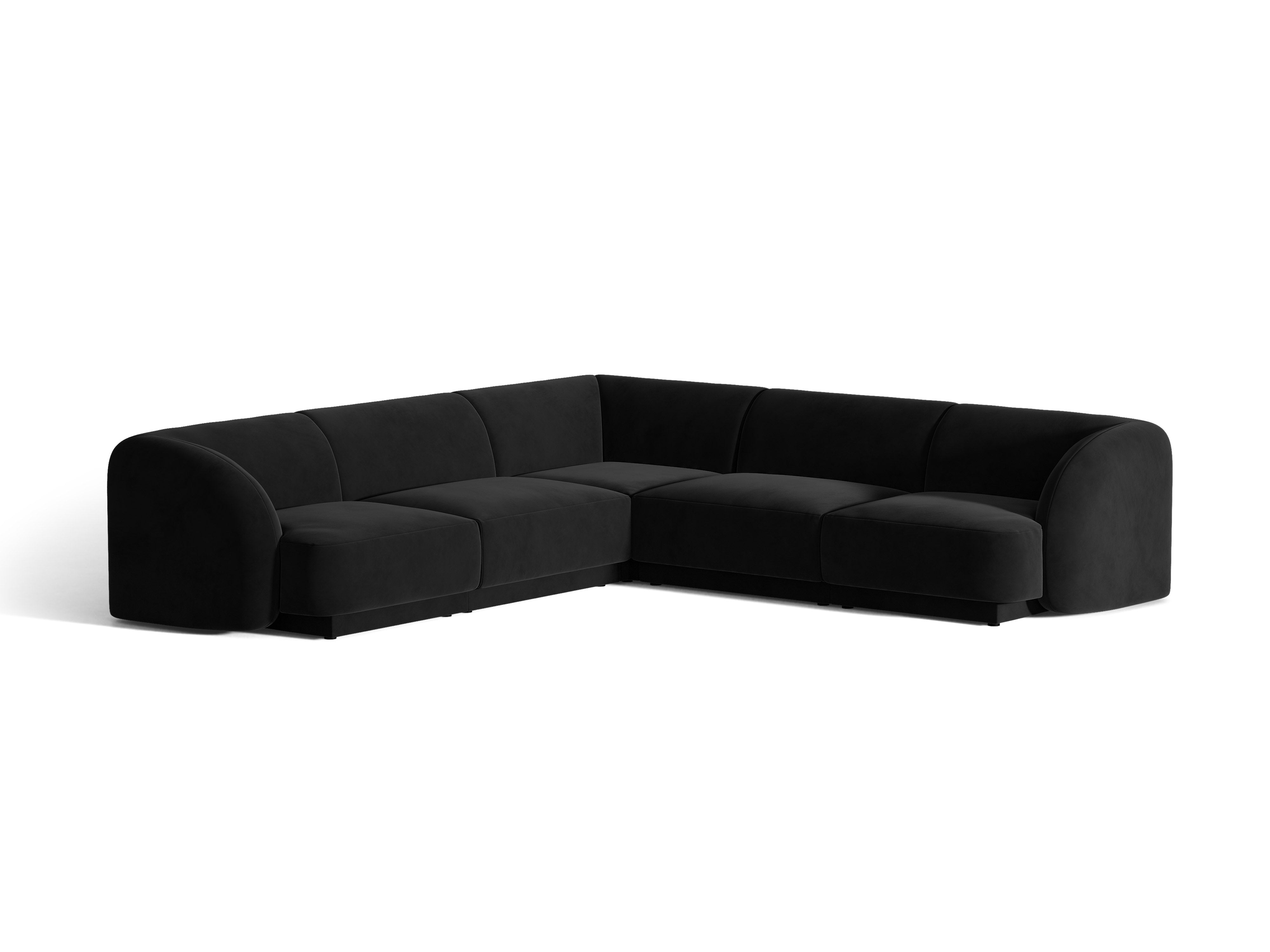 Samt-Ecksofa für 5 Personen MILEY schwarz