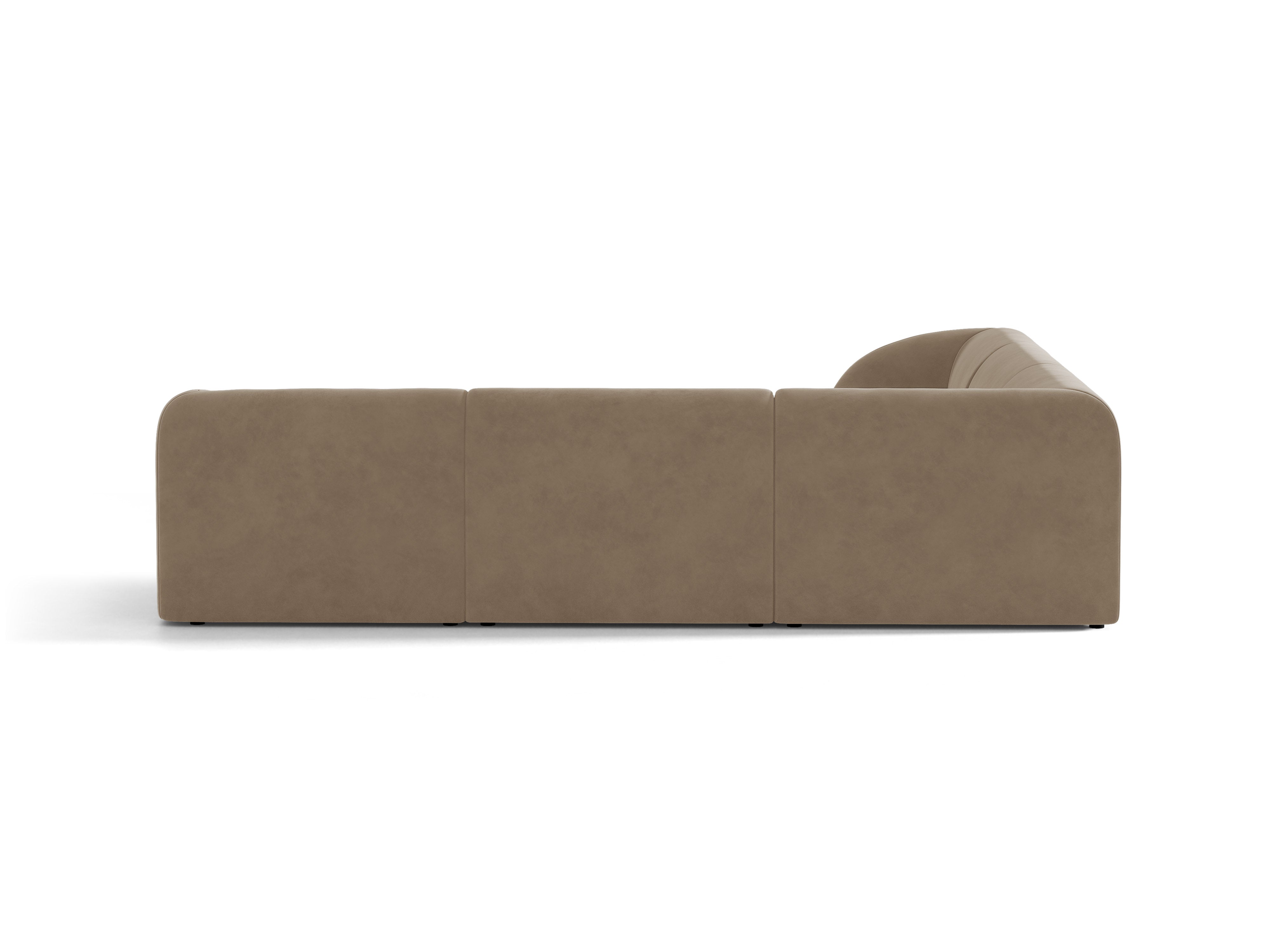 Samt-Ecksofa für 5 Personen MILEY cappuccino